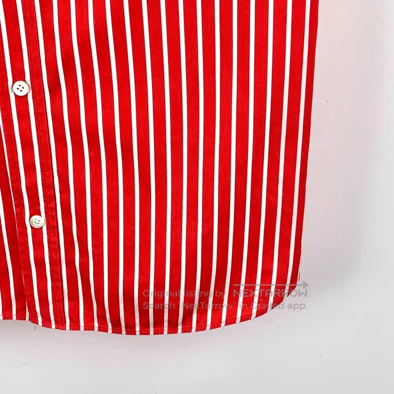 Balenciaga Balenciaga Red striped logo letter printed cotton collar s Size XXS / US 00 / IT 34 - 4 Thumbnail