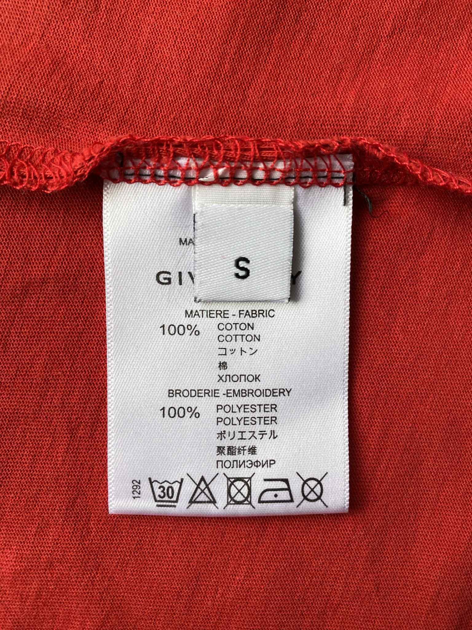 Givenchy Givenchy Paris Red Tee Embroidery Colorful Logo Size US S / EU 44-46 / 1 - 6 Thumbnail