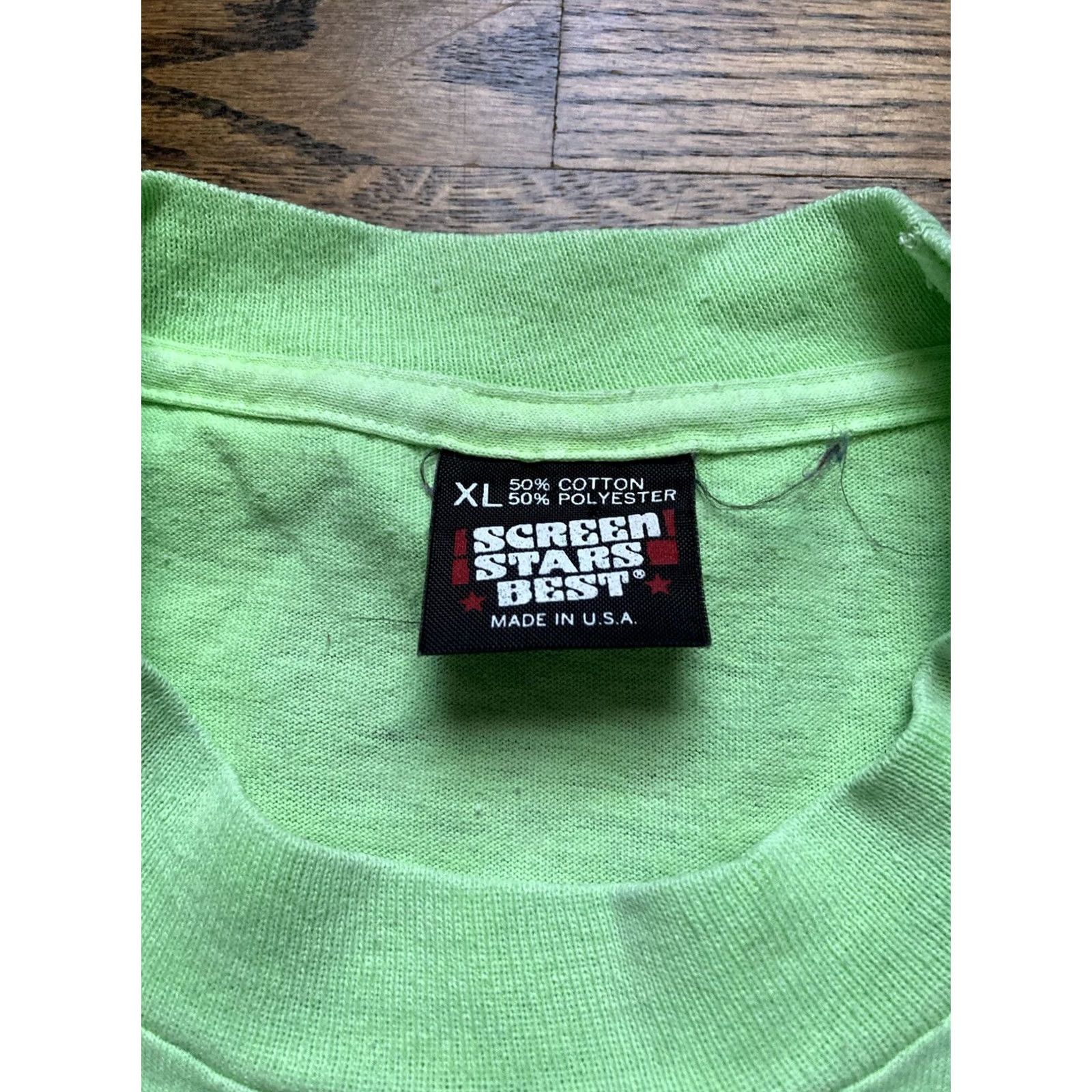 Vintage VINTAGE Screen Stars T-Shirt Art Graphic Print 80s 90s Sun Green USA Made Mens XL Green Short Sleeve Shirt Size US XL / EU 56 / 4 - 5 Thumbnail