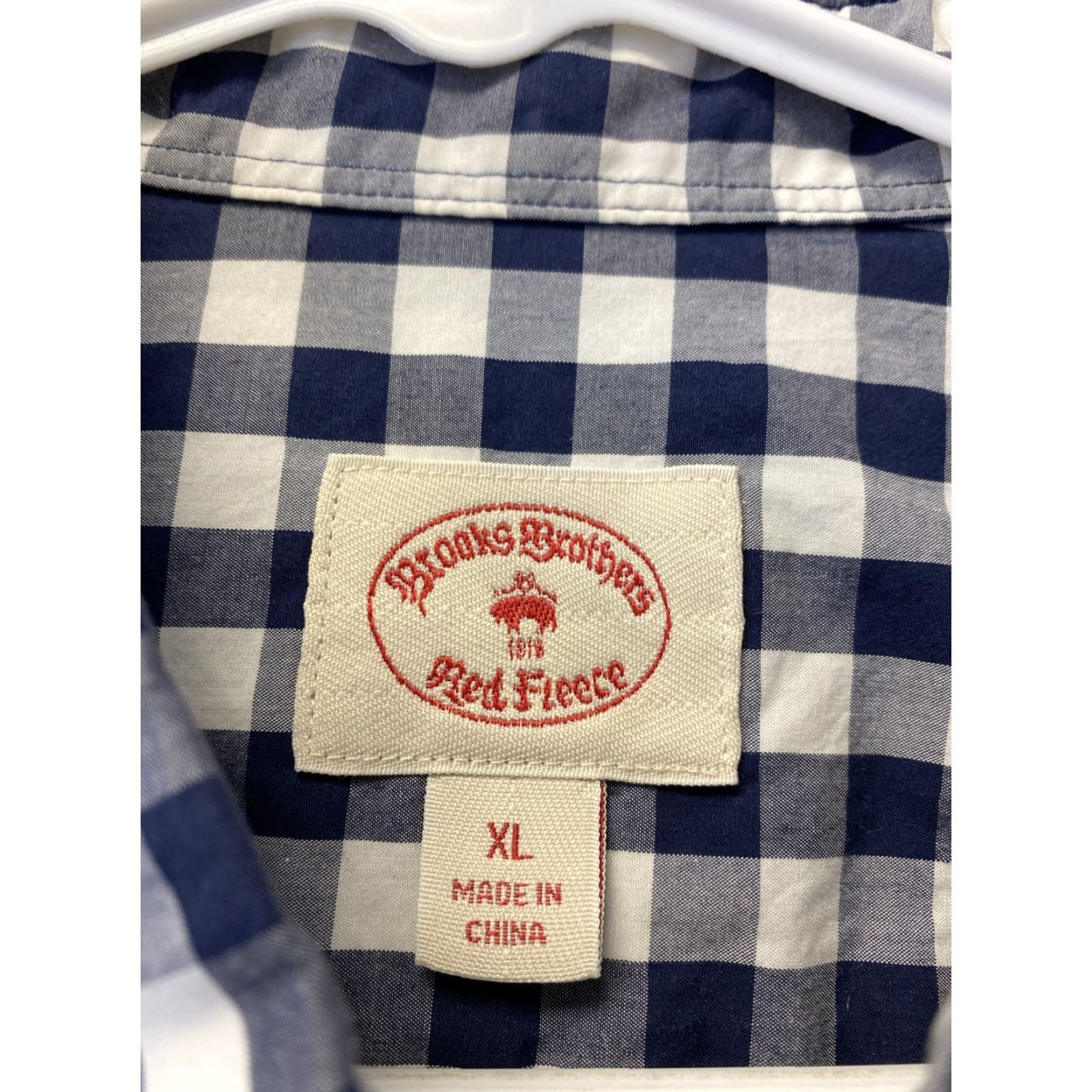 Brooks Brothers Brooks Brothers Dress Shirt Mens CL Slim Blue Check Button Up 33-79 XL Regular Men Collared Spread Slimming Size 46R - 4 Thumbnail