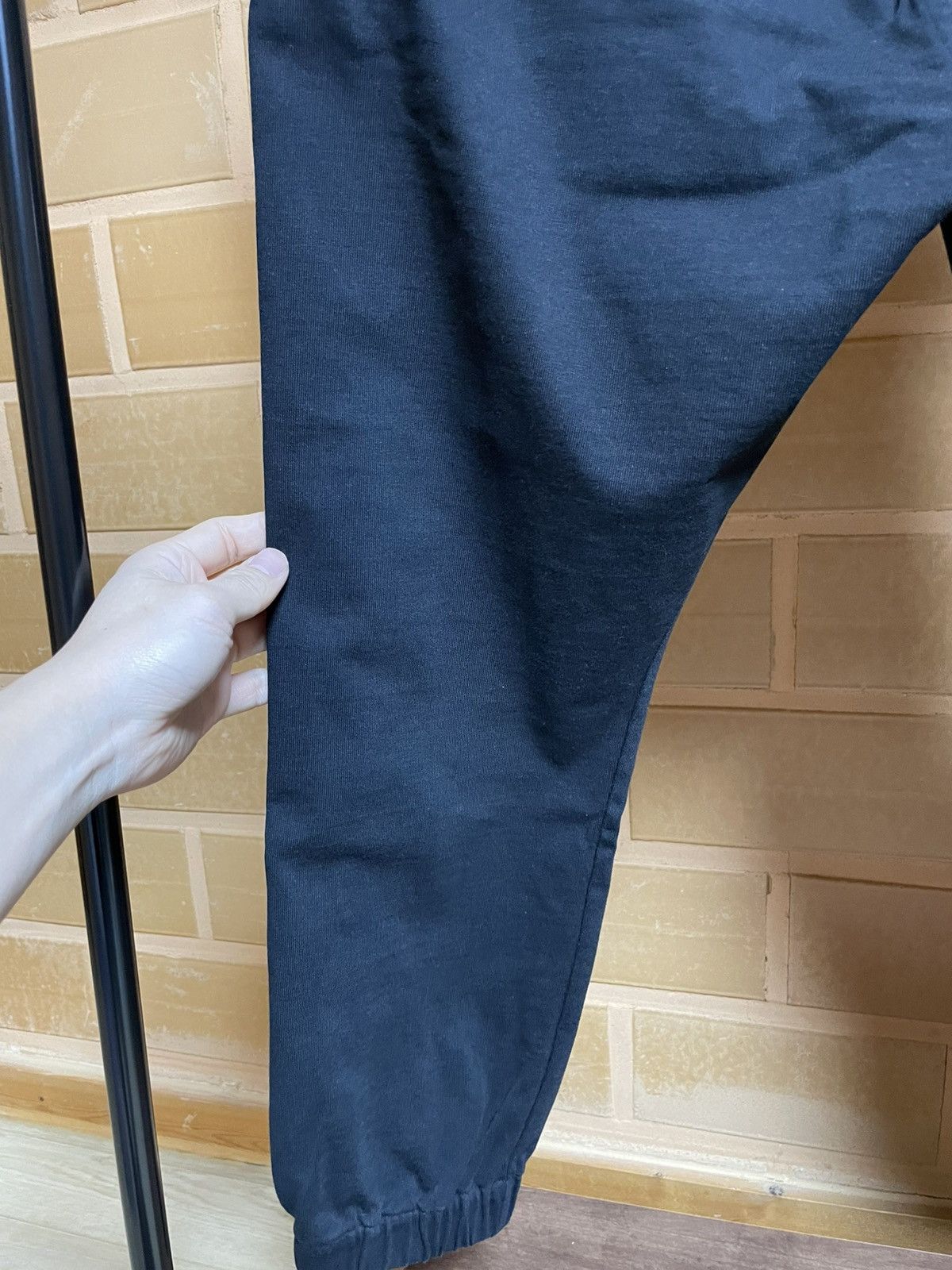 Rick Owens FW19 Oyster Black Side Stripe Track Pants 46