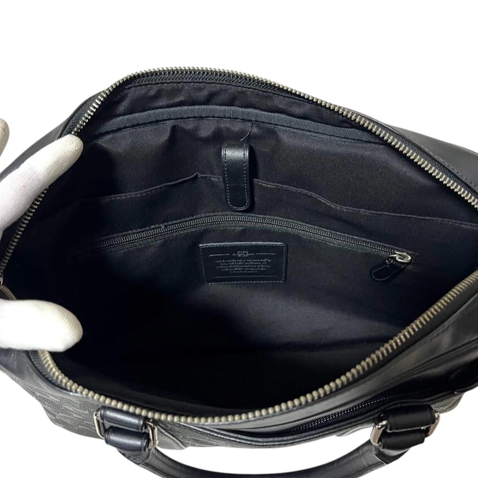 Coach Coach - Black Signature Leather Briefcase Bag Size ONE SIZE - 6 Thumbnail