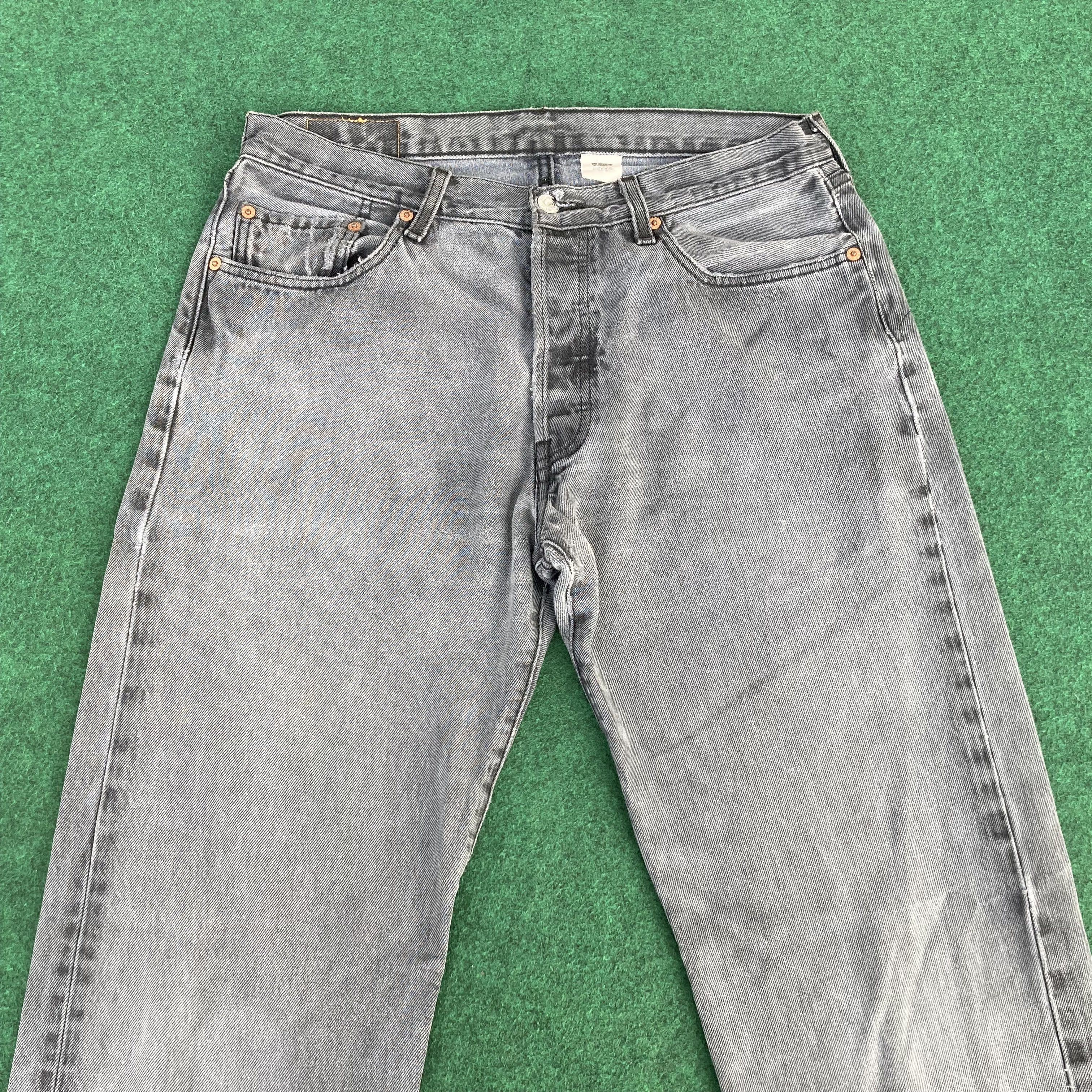 Levi's × Vintage Vtg Levis 501 Faded Black Denim Button Pant Jeans Size US 33 - 3 Thumbnail