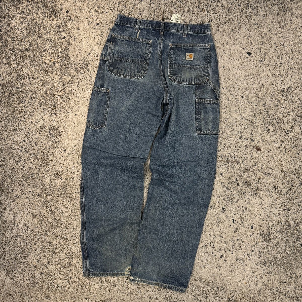 Carhartt Vintage Carhartt Thrashed Faded Denim Carpenter Jeans Grunge Size US 30 / EU 46 - 12 Thumbnail