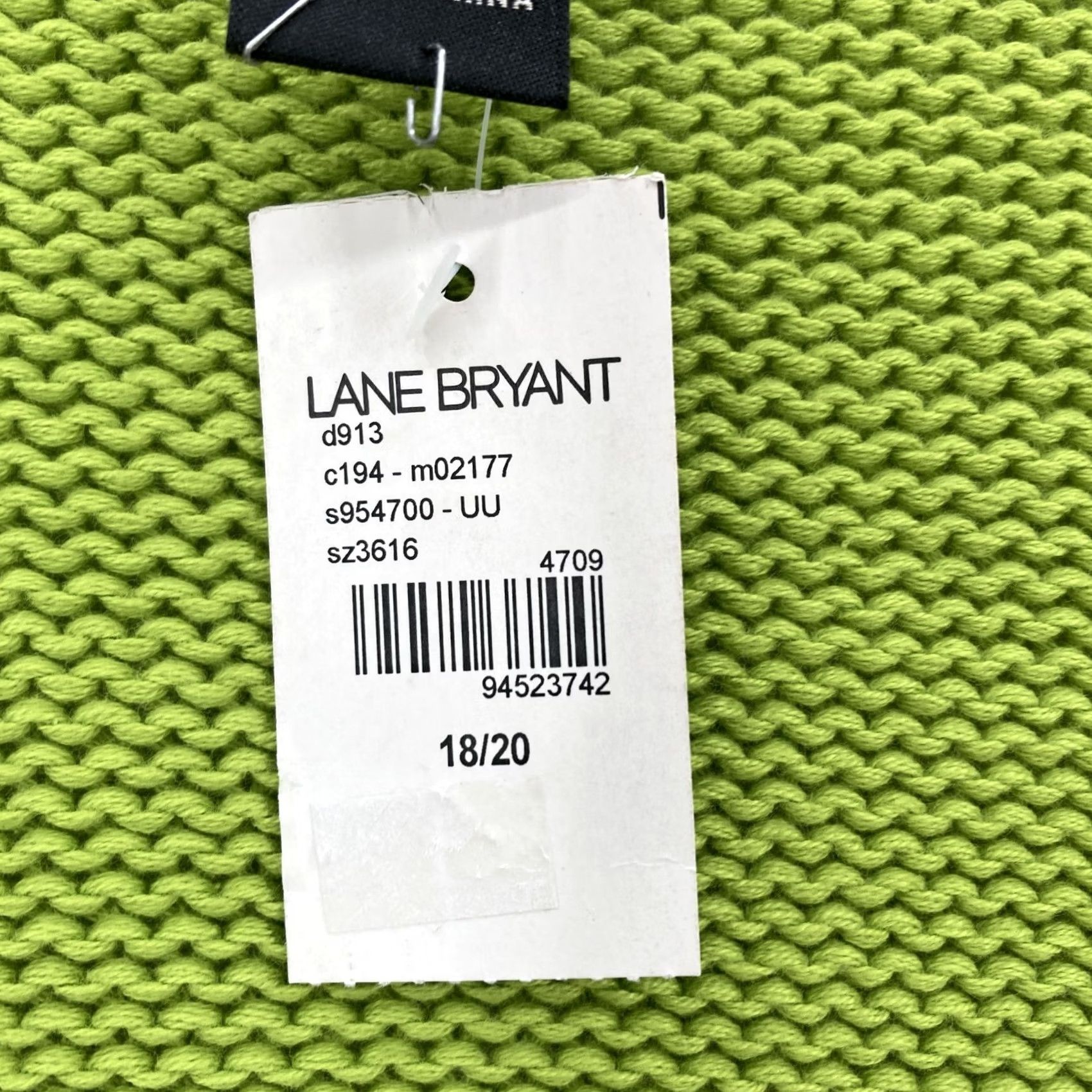 Vintage Lane Bryant Sweater Womens 18/20 Green V Neck 100% Cotton Pullover Lagenlook NWT Size XXL / US 16-18 / IT 52-54 - 4 Thumbnail