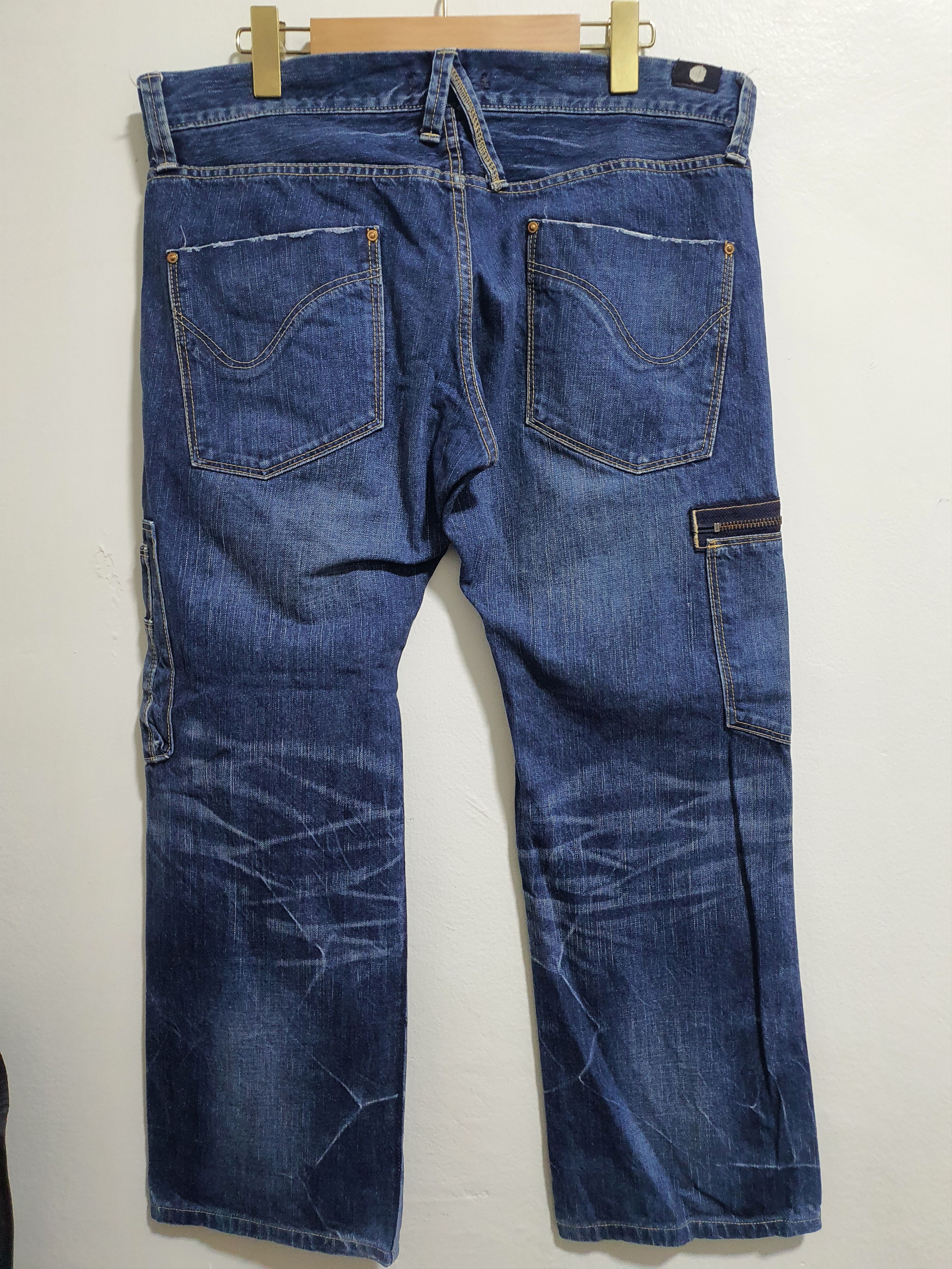 Japanese Brand BLUEWAY 35”/36.5” CARGO JEANS Size US 35 - 2 Thumbnail