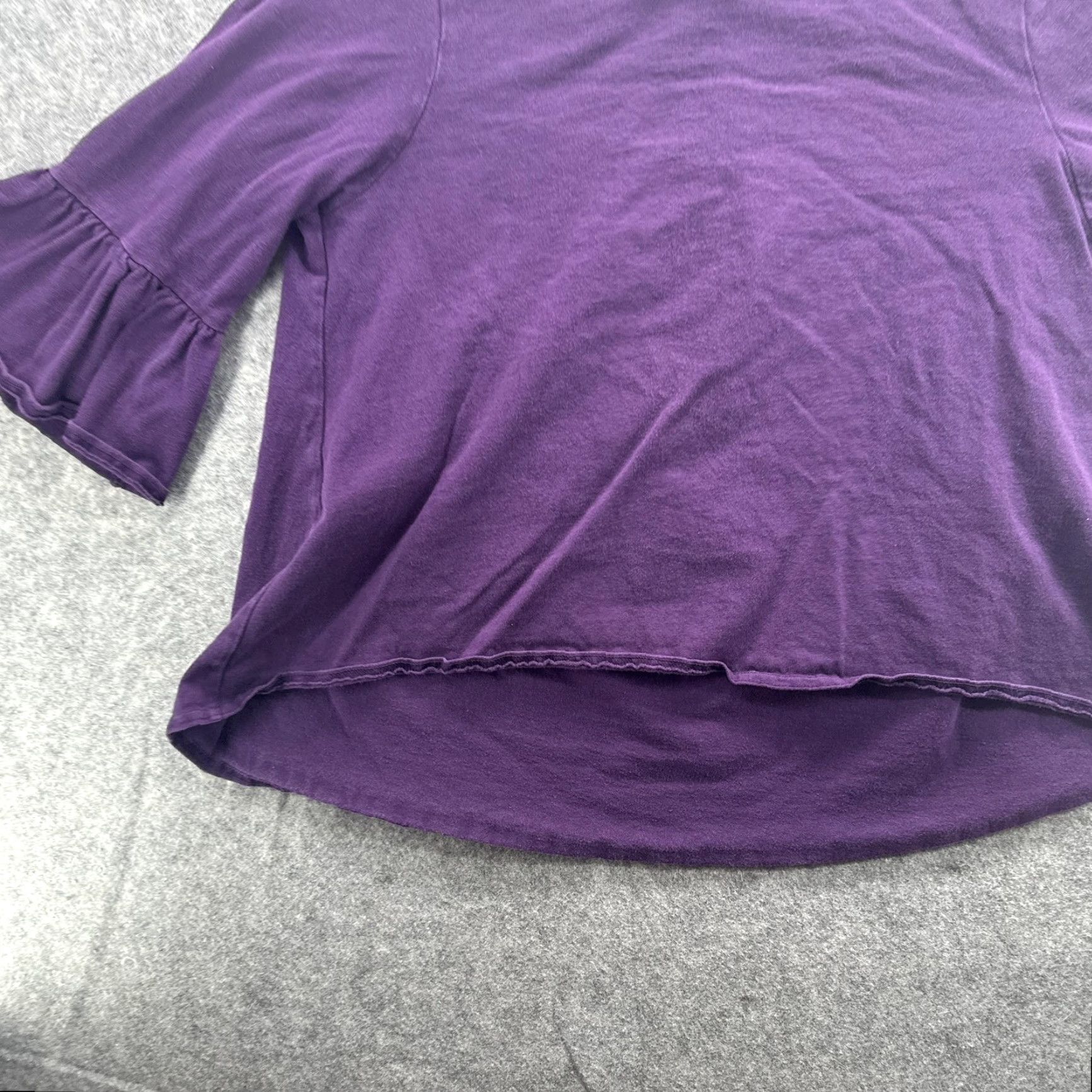 Bell Bryn Walker Shirt Womens Medium Purple Bell Sleeve 100% Cotton Made USA Size M / US 6-8 / IT 42-44 - 4 Thumbnail