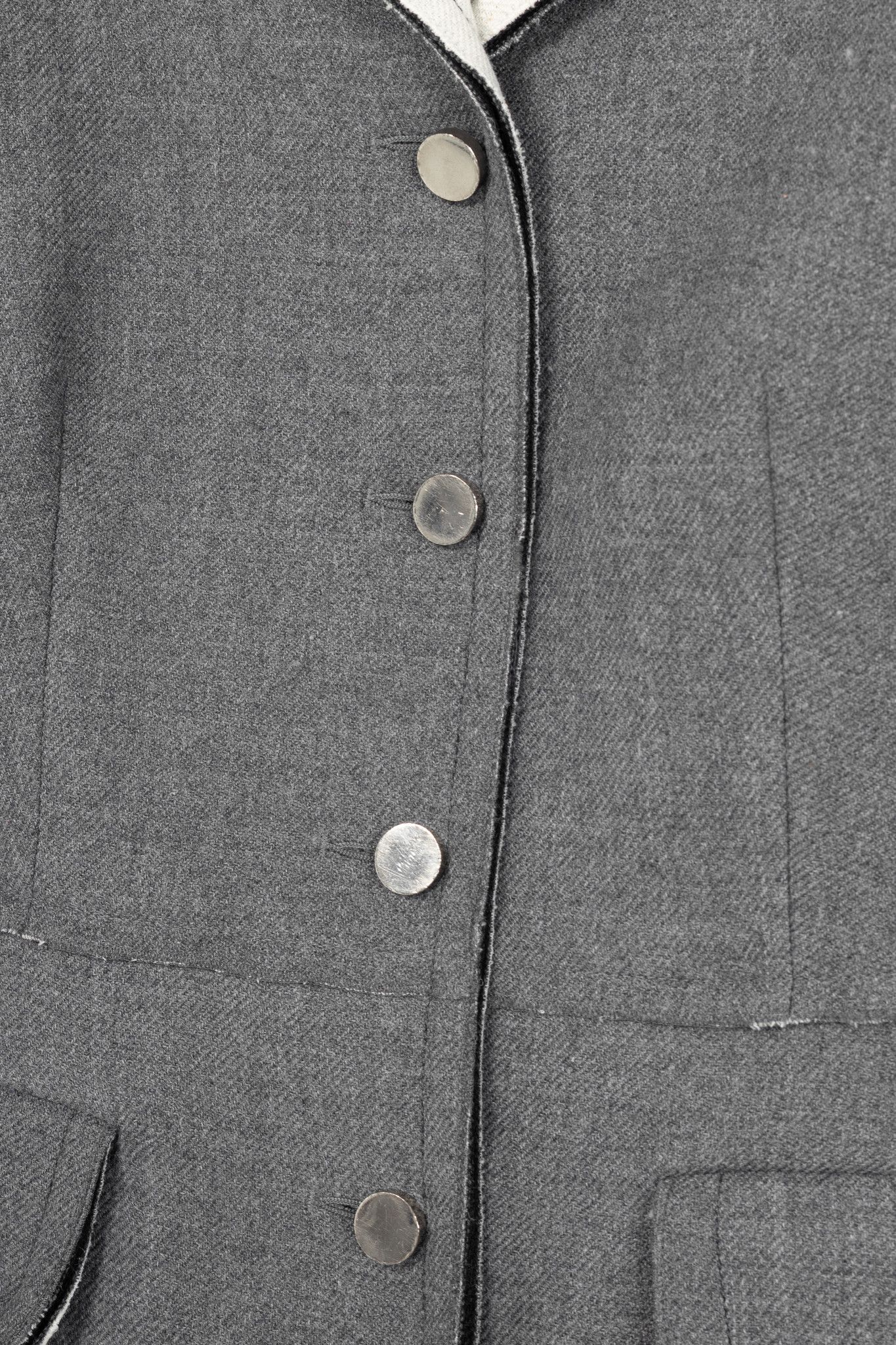 Prada Prada Grey Wool Raw-Edge Tailored Jacket Size M / US 6-8 / IT 42-44 - 7 Thumbnail