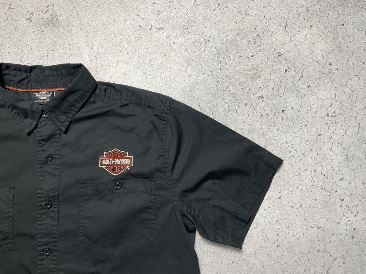 Harley Davidson × Vintage Vintage Harley Davidson Short Sleeve Button Shirt Big Logo Size US L / EU 52-54 / 3 - 3 Thumbnail