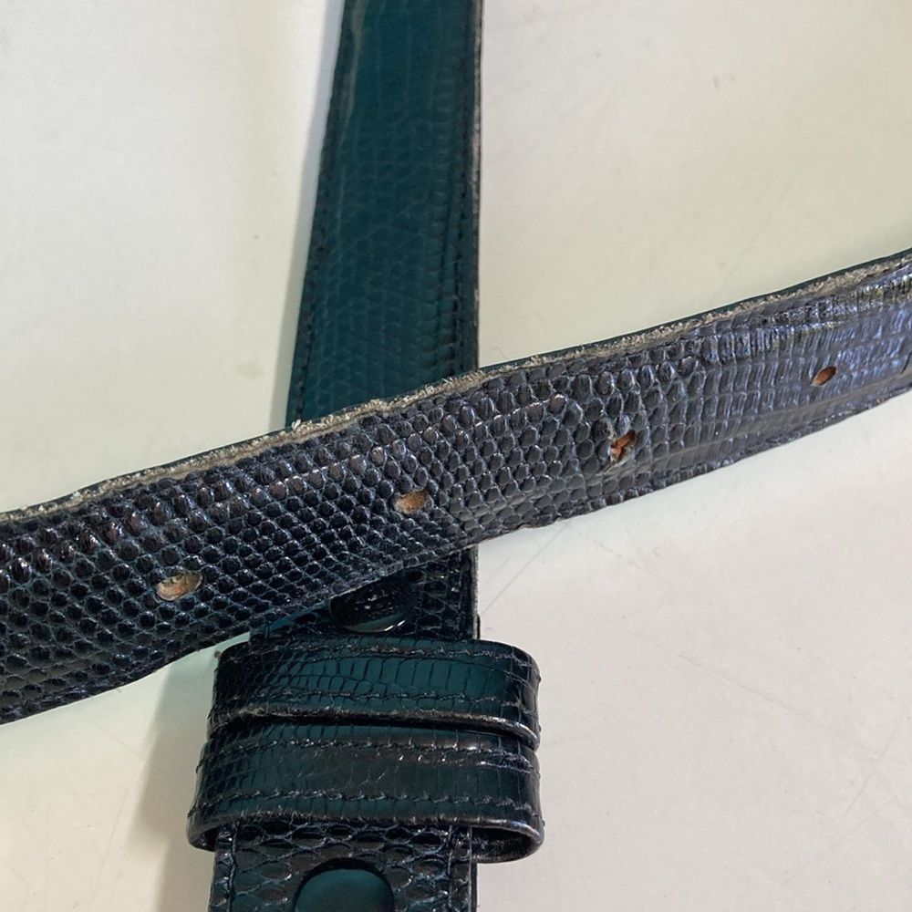 JH Design Jeff Deegan Designs Vintage Black Lizard Belt Mens Size 34 Size 34 - 14 Thumbnail