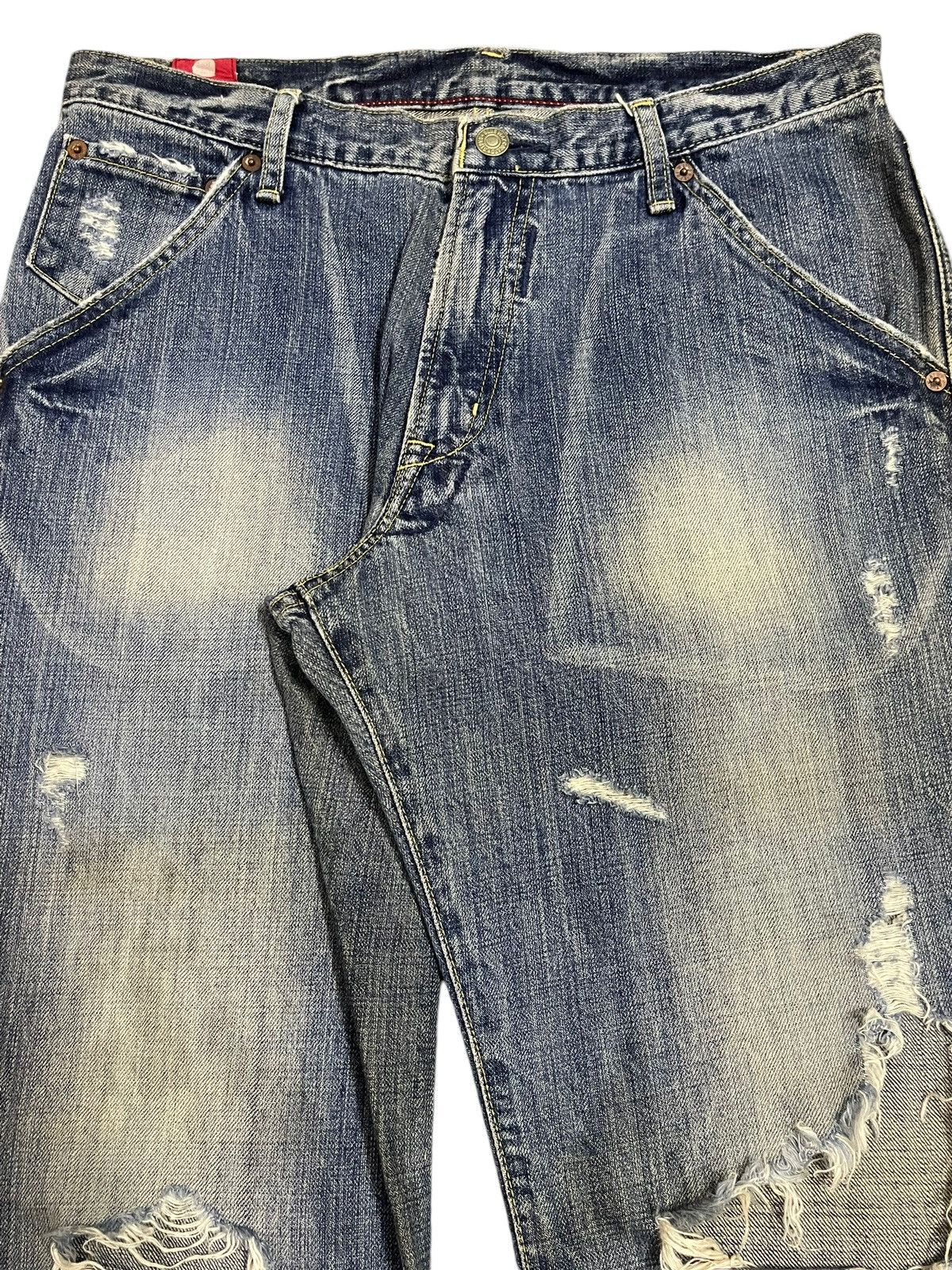 Blue Blue Japan Vintage Japanese Blue Way Bleached Distressed Baggy Jeans Size US 32 / EU 48 - 4 Thumbnail