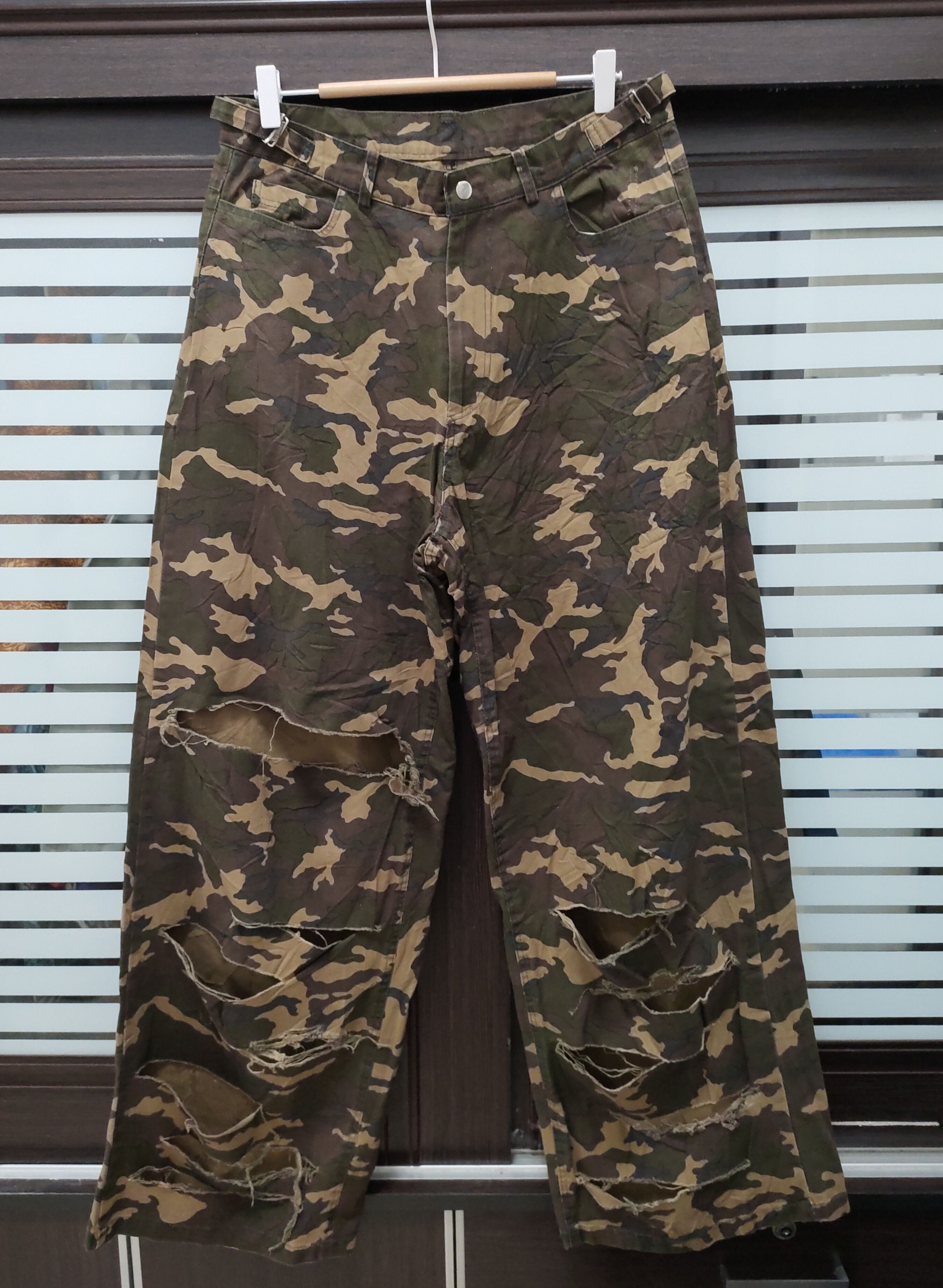 Seditionaries 💥Baggy Streetwear Distressed Army Pants💥 Size US 33 - 2 Thumbnail
