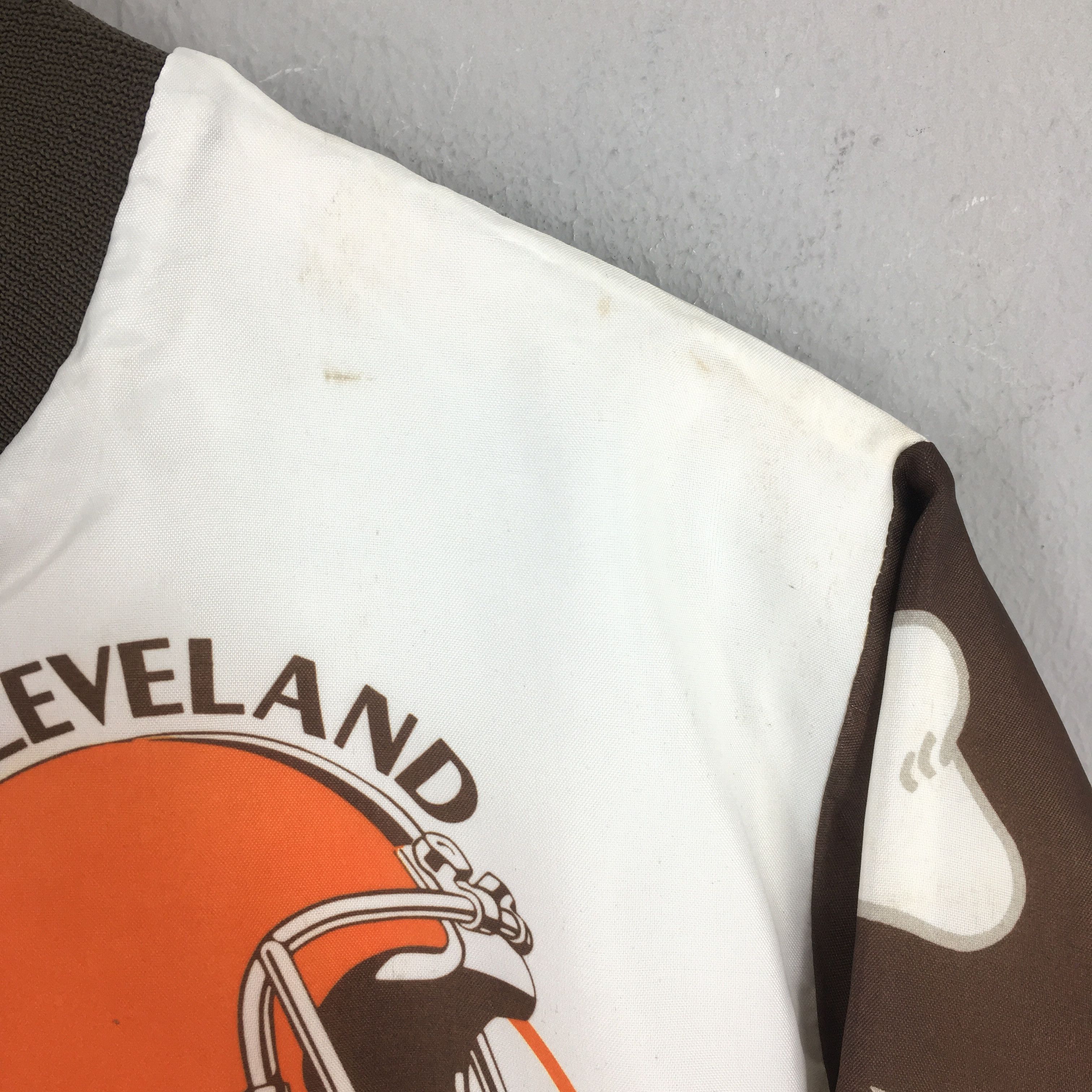 Chalk Line Vintage 90s Cleveland Browns Dawgs NFL Varsity Jacket Medium Size US M / EU 48-50 / 2 - 6 Thumbnail