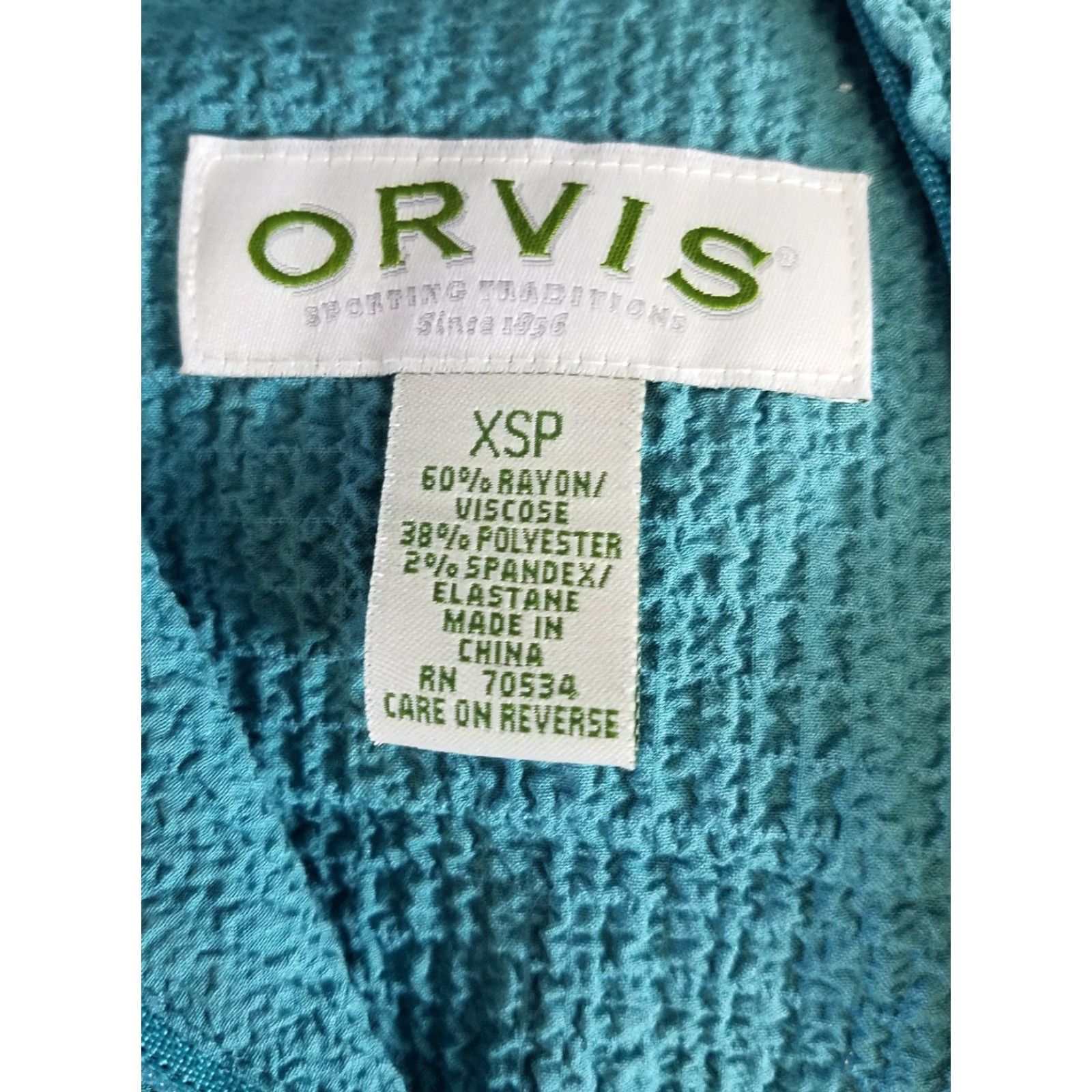 Orvis Orvis Womens Jacket XS Petite Green Full Zip Rayon Blend Textured Size XS / US 0-2 / IT 36-38 - 4 Thumbnail