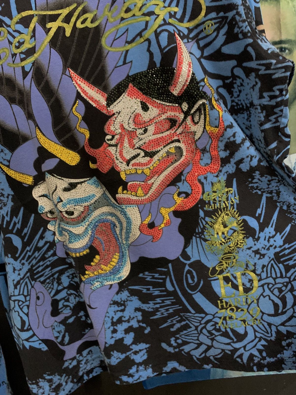 Ed Hardy RARE VINTAGE ED HARDY AOP GRAPHIC TSHIRT Size US L / EU 52-54 / 3 - 8 Thumbnail