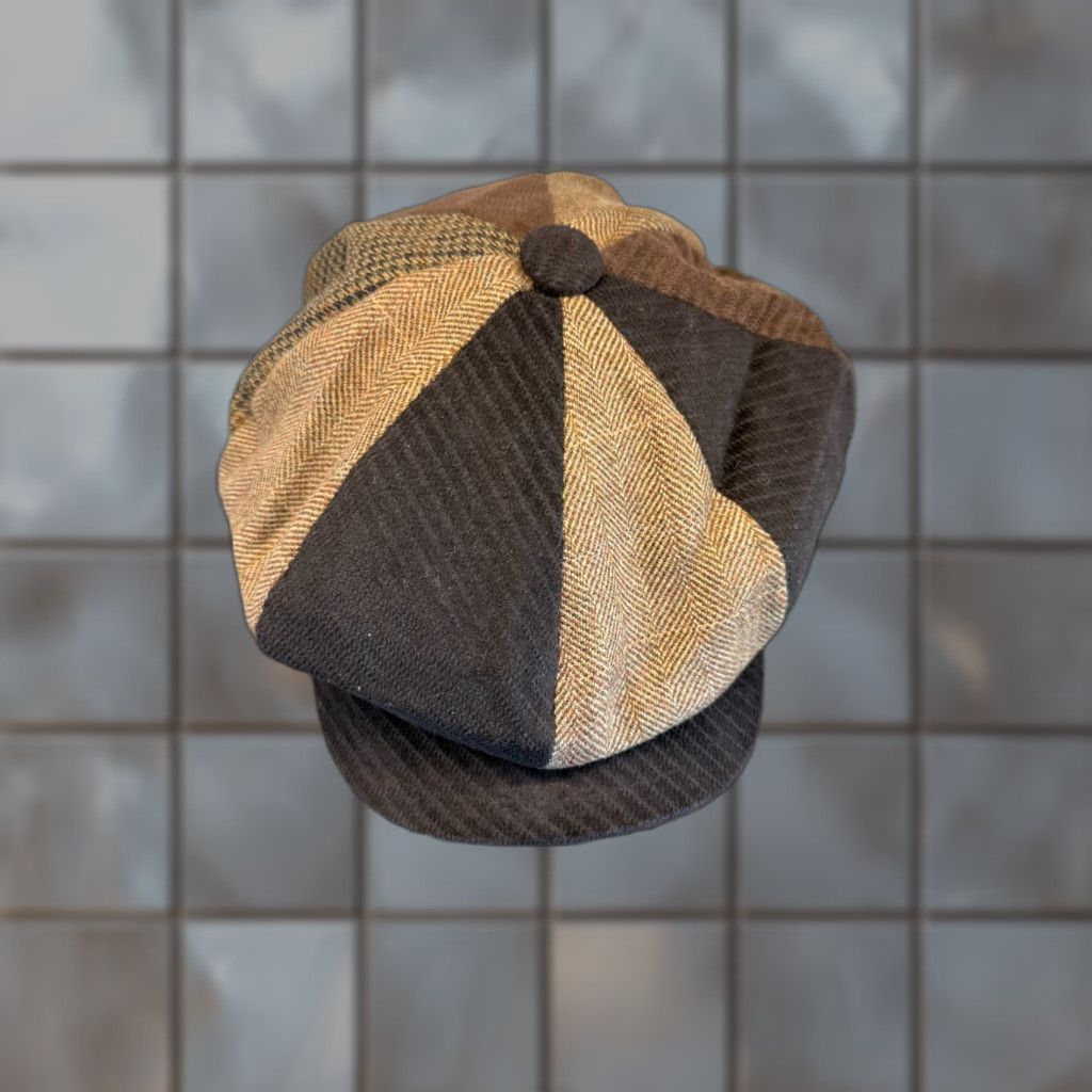 Stetson Stetson Hat Cap Mens 7 Brown Wool Patchwork Newsboy Snap Front Cabbie Retro Size ONE SIZE - 1 Thumbnail