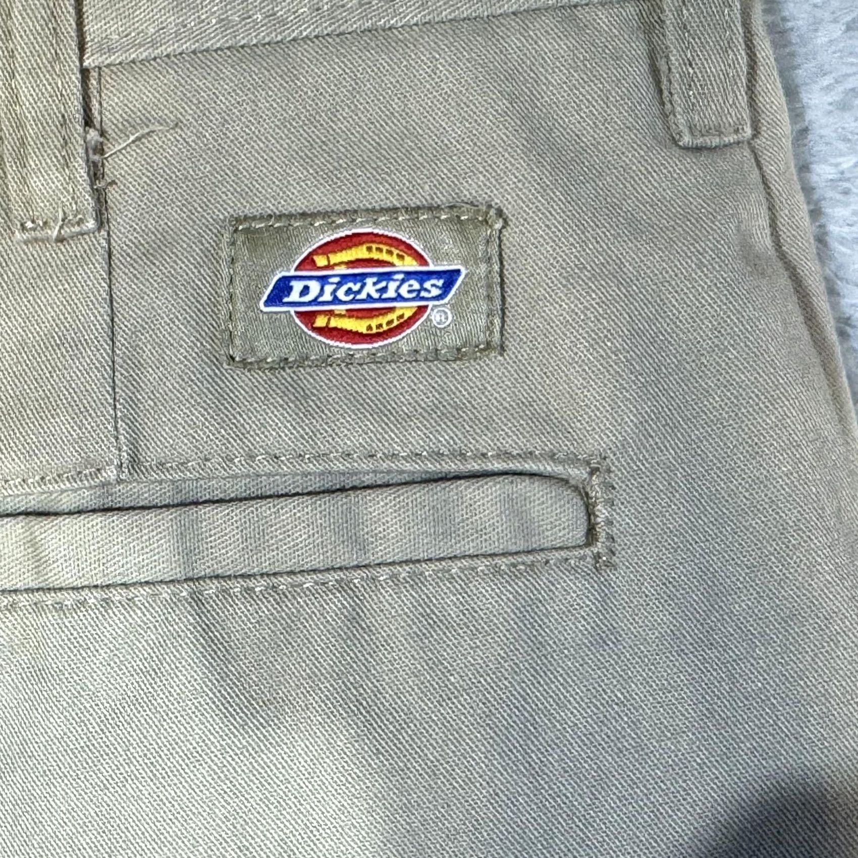 Dickies VINTAGE Dickies Pants Mens 36x29 Beige Khaki Flat Front Workwear Straight Leg Size US 36 / EU 52 - 3 Thumbnail