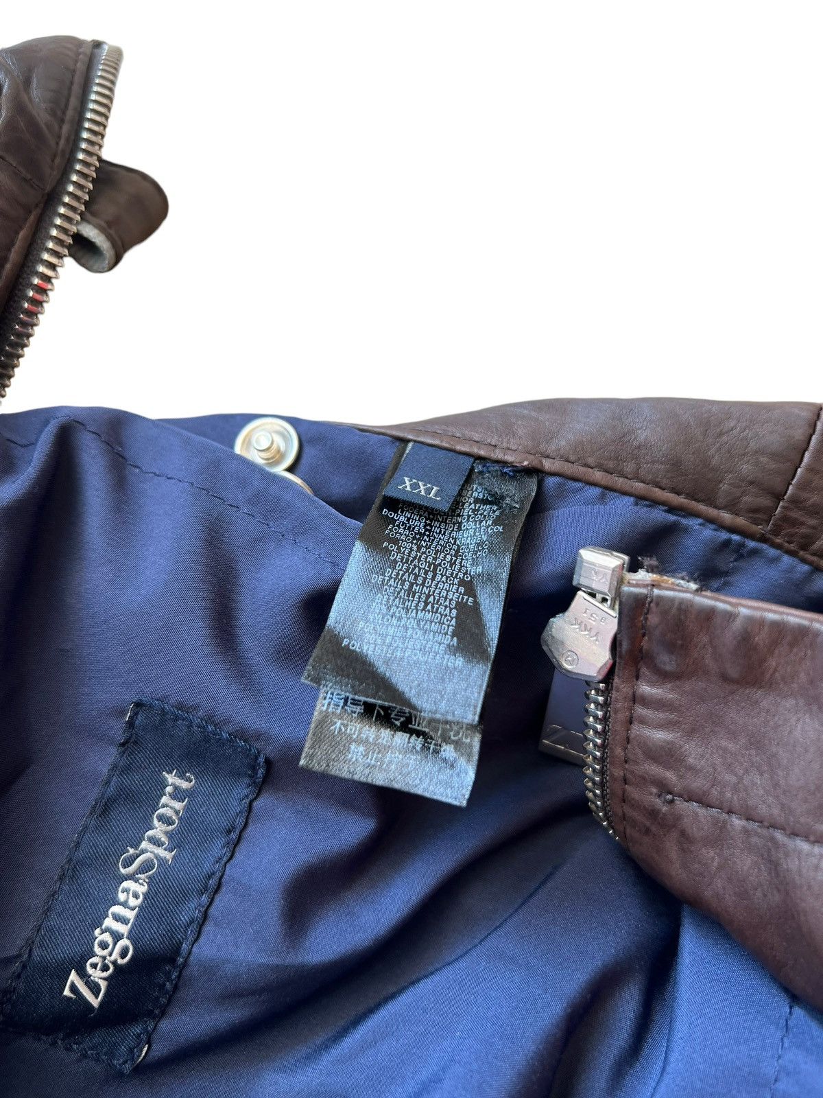 Ermenegildo Zegna Zegna Sport Patina Brown Leather Jacket Size US XXL / EU 58 / 5 - 25 Thumbnail