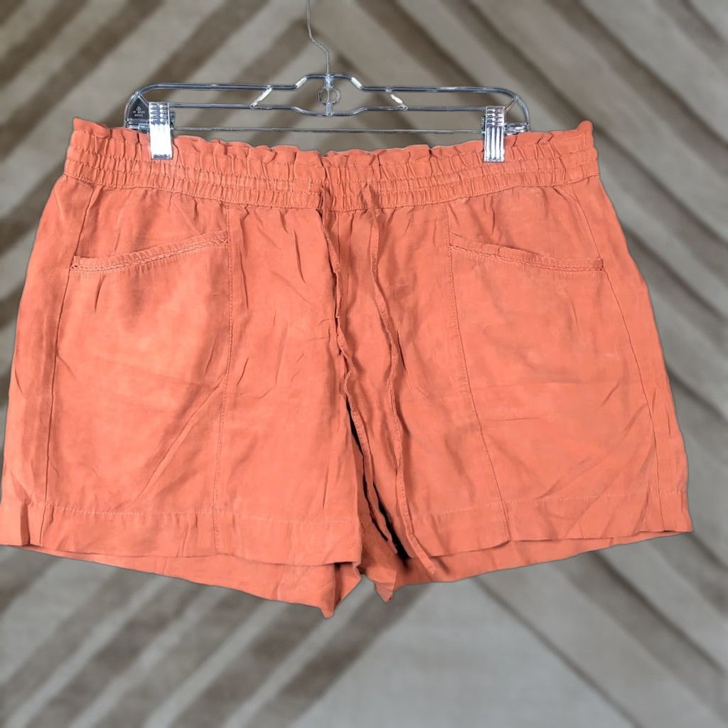 Loft Loft Shorts Rust Orange Pull On Drawstring Pockets Rayon Stretch Large Women Casual Shorts Size 25" / US 0 / IT 36 - 1 Thumbnail