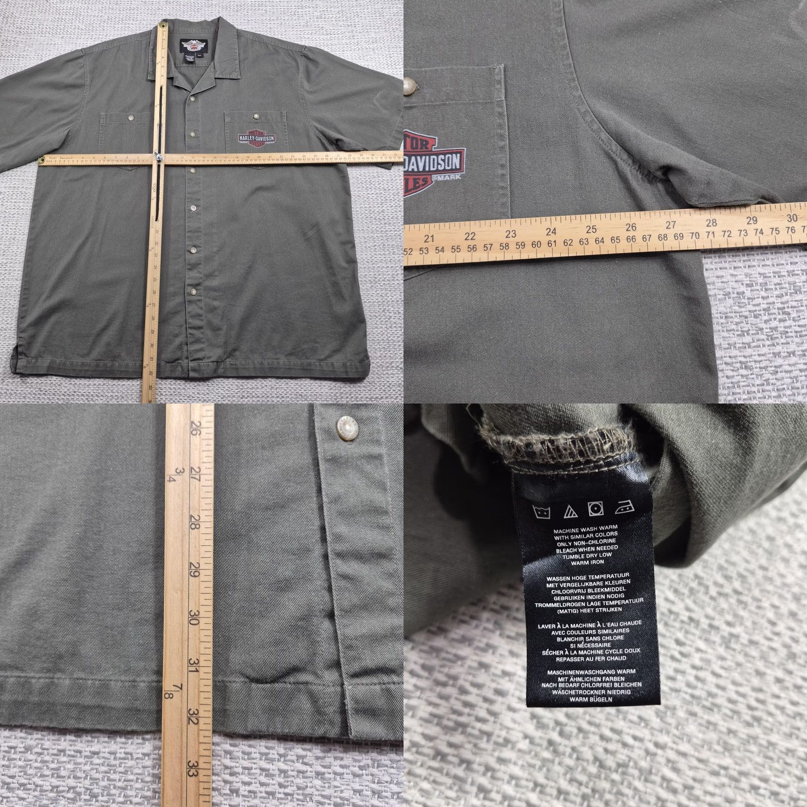 Harley Davidson Harley Davidson Shirt Mens 2XL Green Graphic Short Sleeve Button Front Biker Size US XXL / EU 58 / 5 - 8 Thumbnail