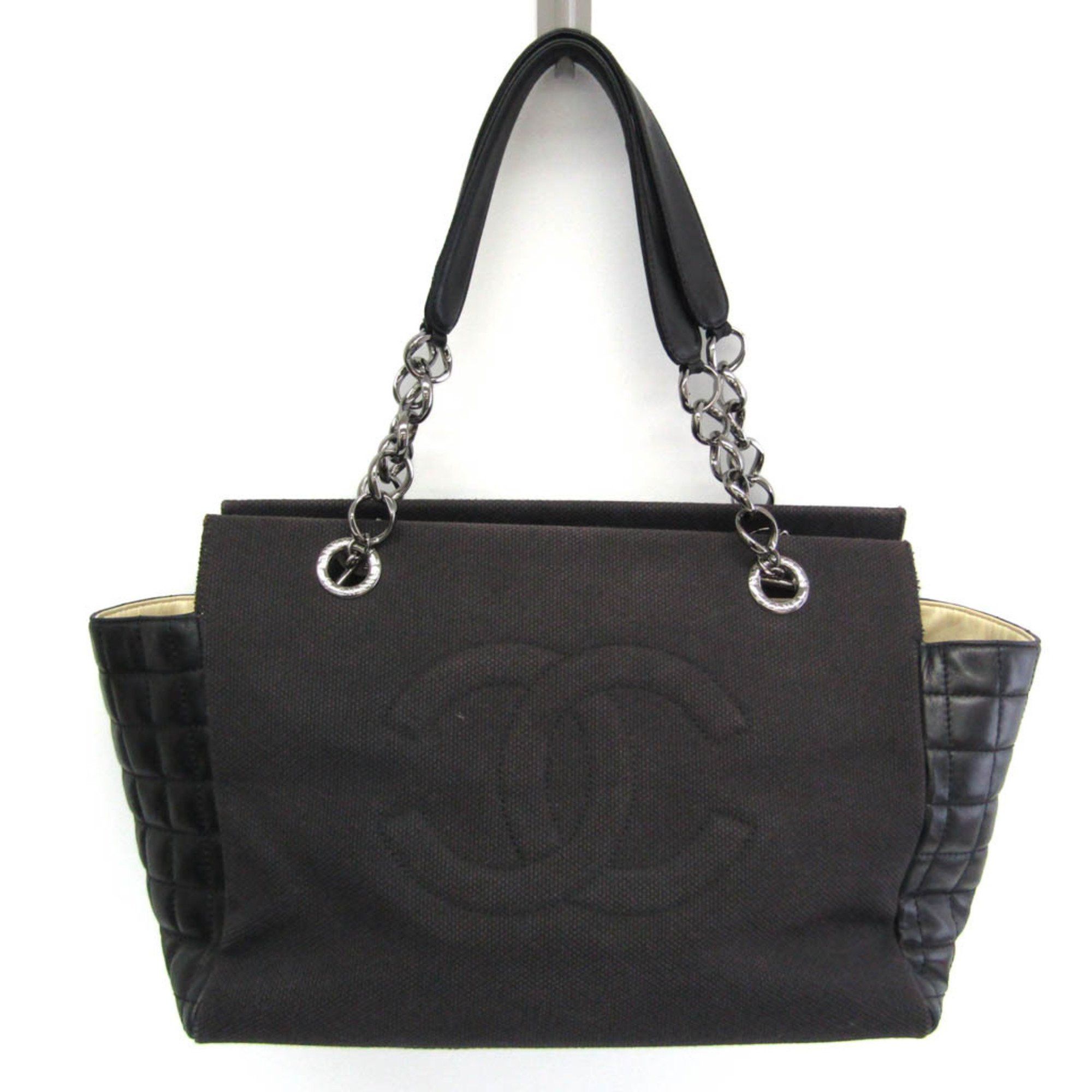 Chanel Chocolate Bar Black Canvas Tote Bag (Pre-Owned) Size ONE SIZE - 1 Thumbnail