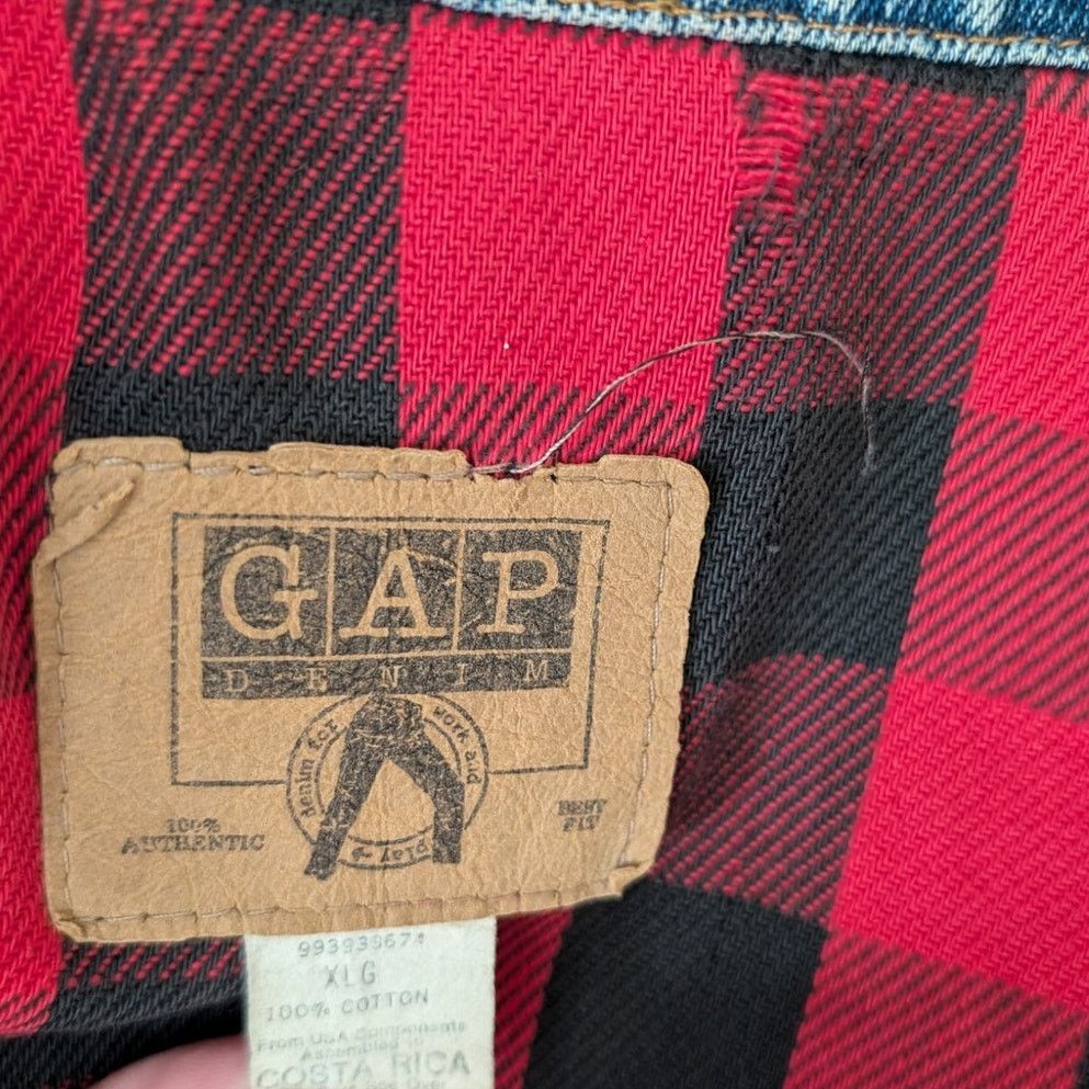 Gap Gap 90s Buffalo Flannel Lined Denim Jacket Size XL Size US XL / EU 56 / 4 - 2 Thumbnail