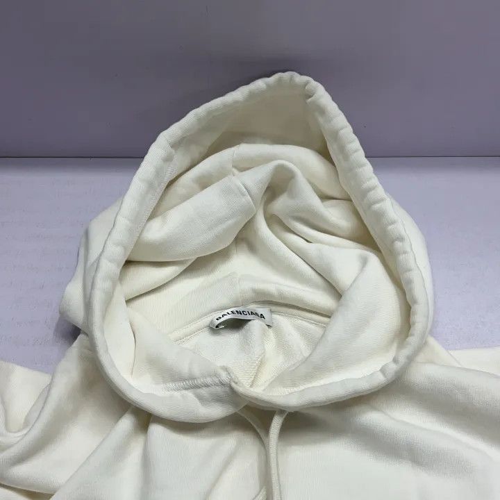 Balenciaga Balenciaga White BB Logo Hooded Sweatshirt 0079-2507 Size M / US 6-8 / IT 42-44 - 2 Thumbnail