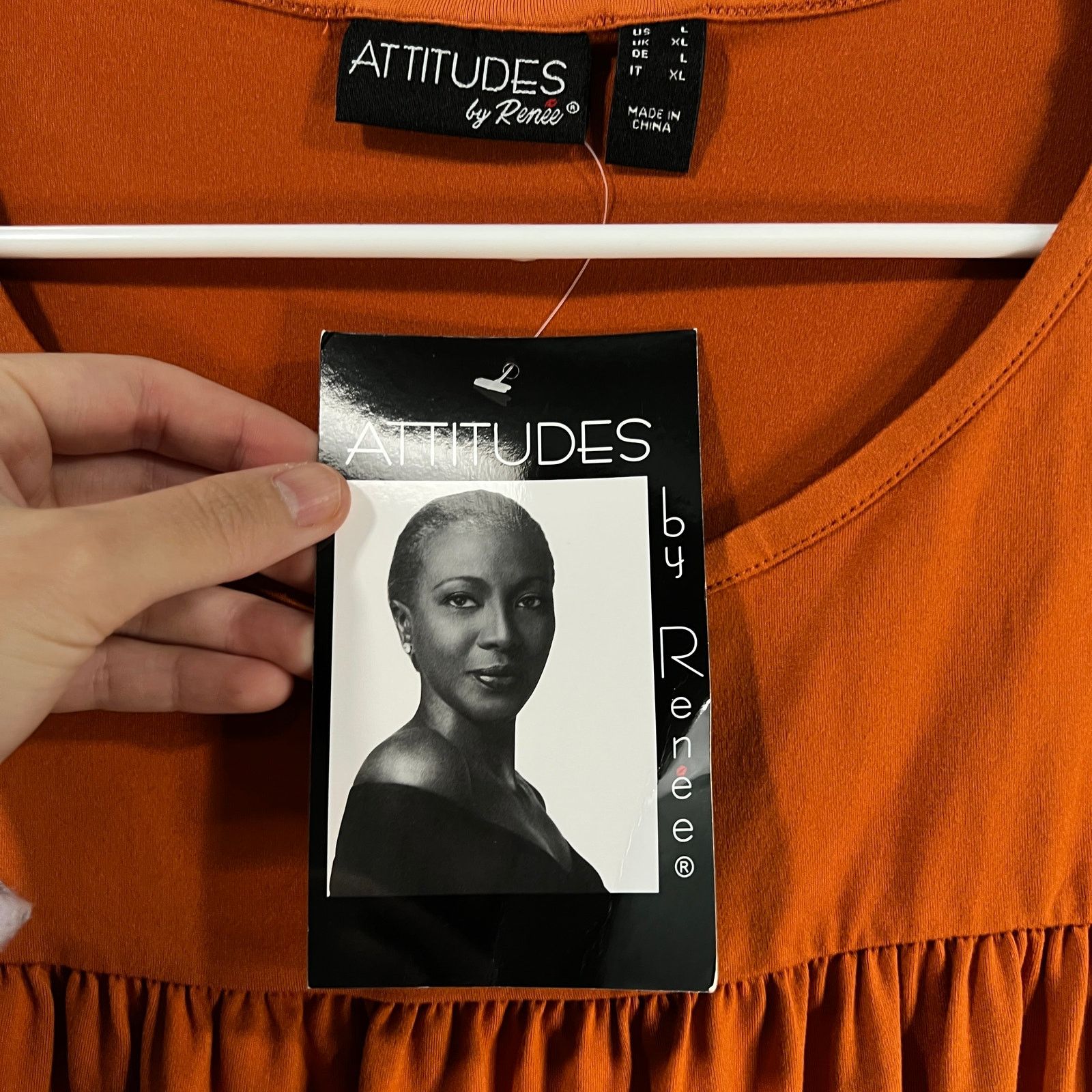 Other Attitudes by Renee Yummy Jersey 3/4 Sleeve Flounce Top Size L / US 10 / IT 46 - 4 Thumbnail