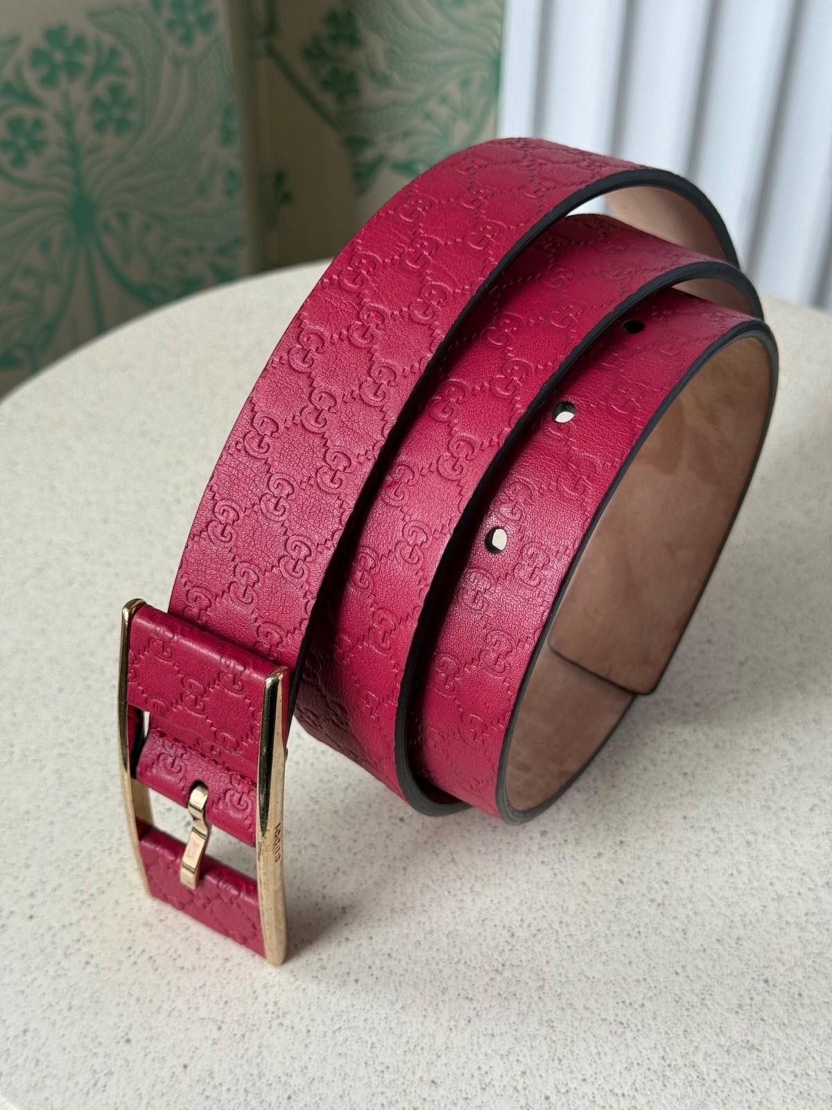 Gucci Gucci Pink Microguccissima Soft Leather Buckle Belt 95 / 38 Size ONE SIZE - 3 Thumbnail