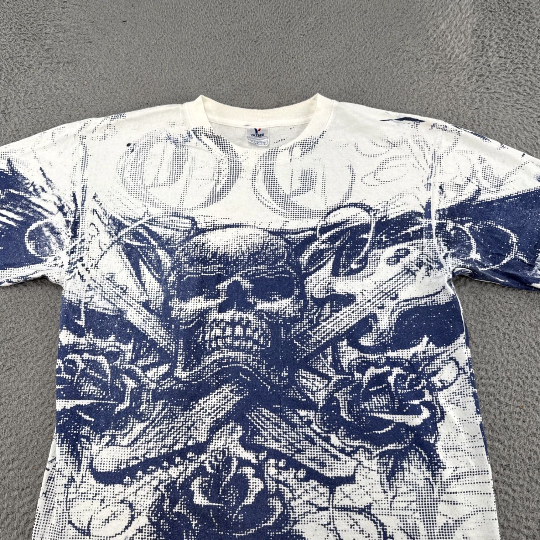 Vintage VINTAGE Y2K Shirt Mens L Skeleton Rockstar Skull Guitar Affiliation Style AOP Size US L / EU 52-54 / 3 - 2 Thumbnail
