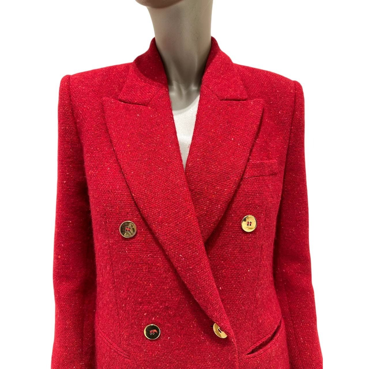 Saint Laurent Paris Saint Laurent Red Tweed Double Breasted Blazer Sz 40 Size M / US 6-8 / IT 42-44 - 3 Thumbnail