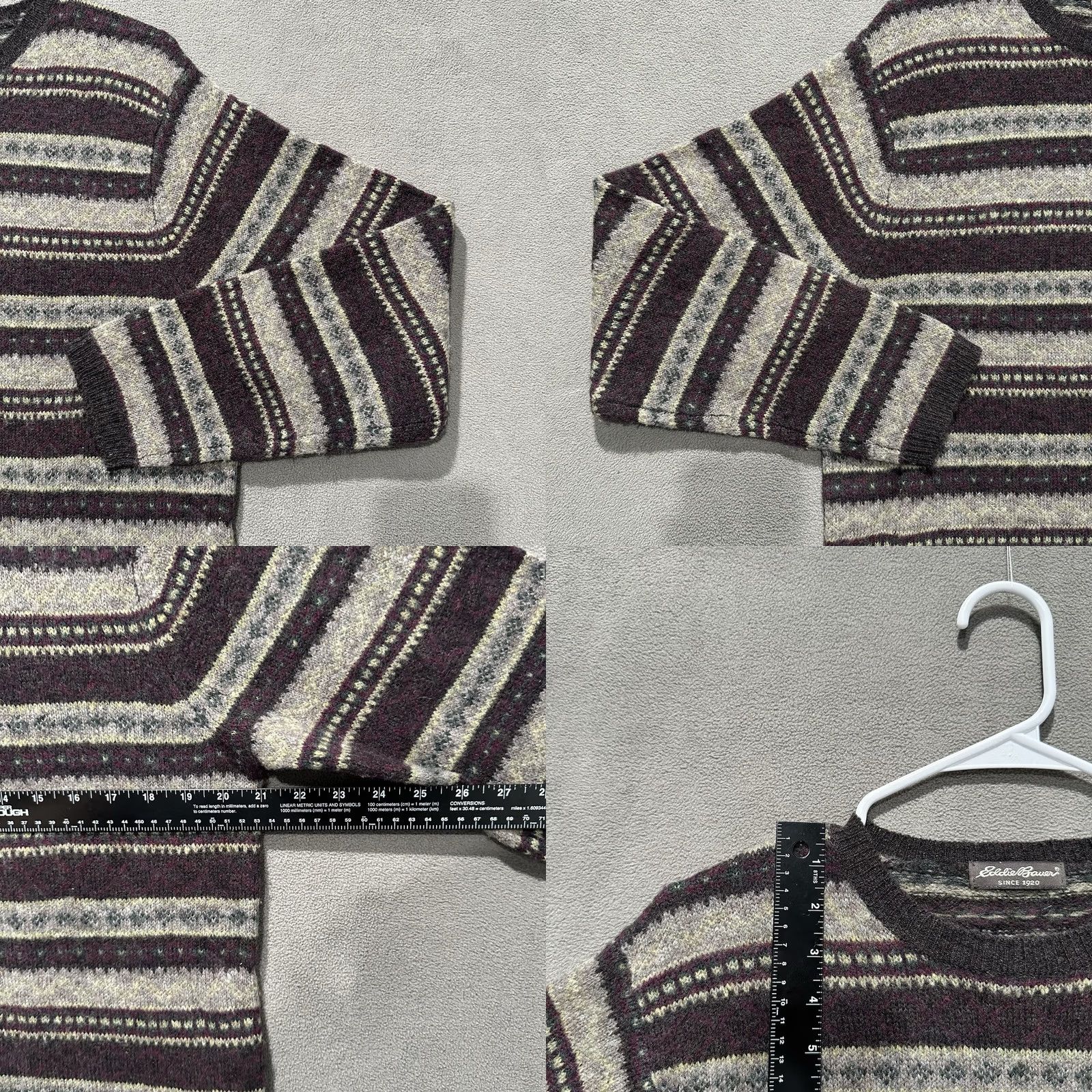 Eddie Bauer Eddie Bauer Sweater Women L Beige Red Striped Wool Blend Crew Neck EUC Size L / US 10 / IT 46 - 8 Thumbnail