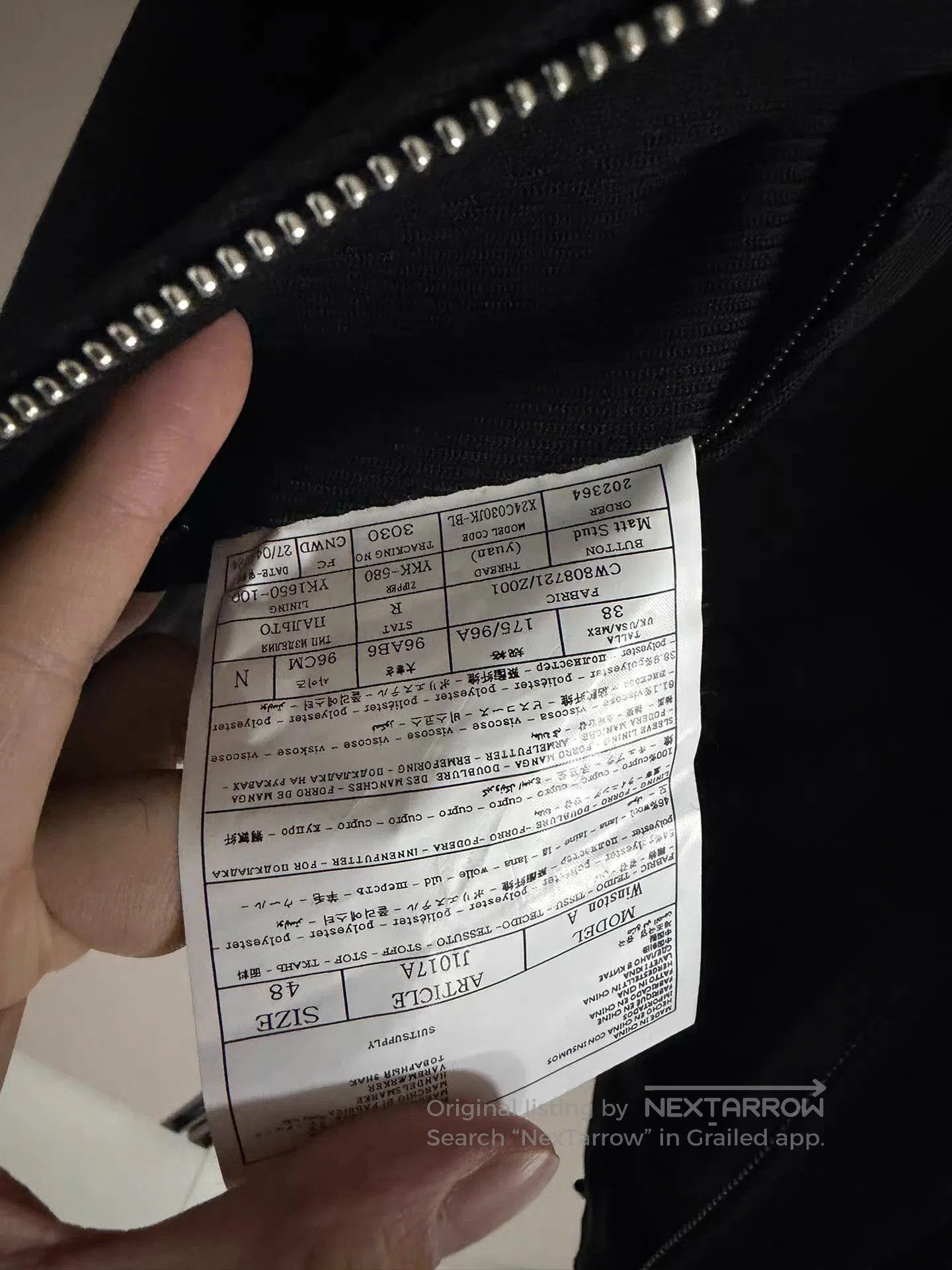 Suitsupply Black Light Jacket with Zip Front and Pockets. Size US M / EU 48-50 / 2 - 5 Thumbnail