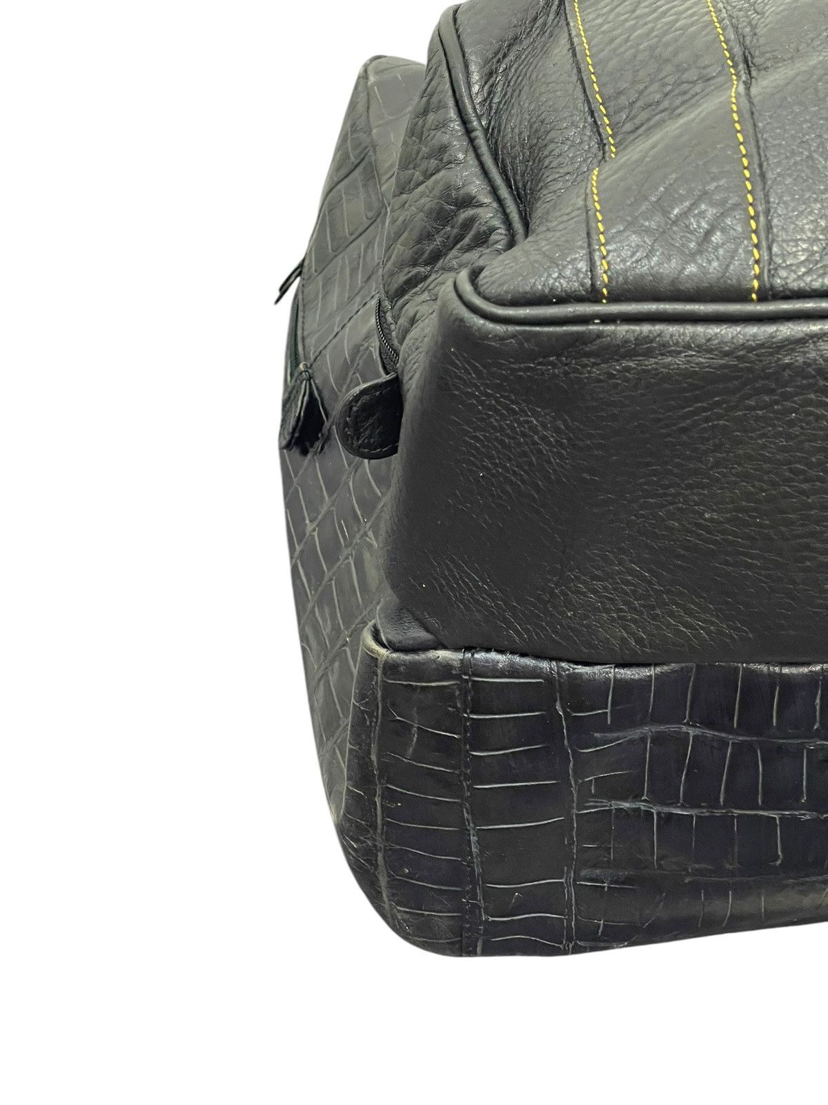 Genuine Leather Crocodile Embossed Theatre Product Japan Hand Carry Bag 1🟩8 Size ONE SIZE - 7 Thumbnail