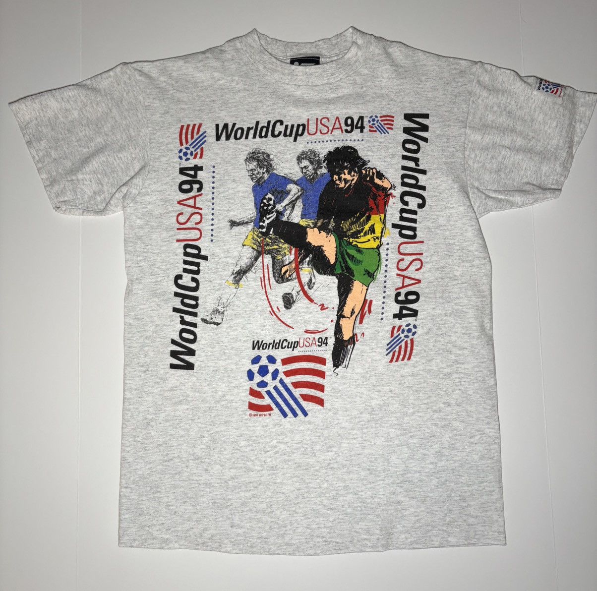 Other World Cup 1994 Vintage Team Gear single stitch t shirt (Med) Size US M / EU 48-50 / 2 - 4 Thumbnail