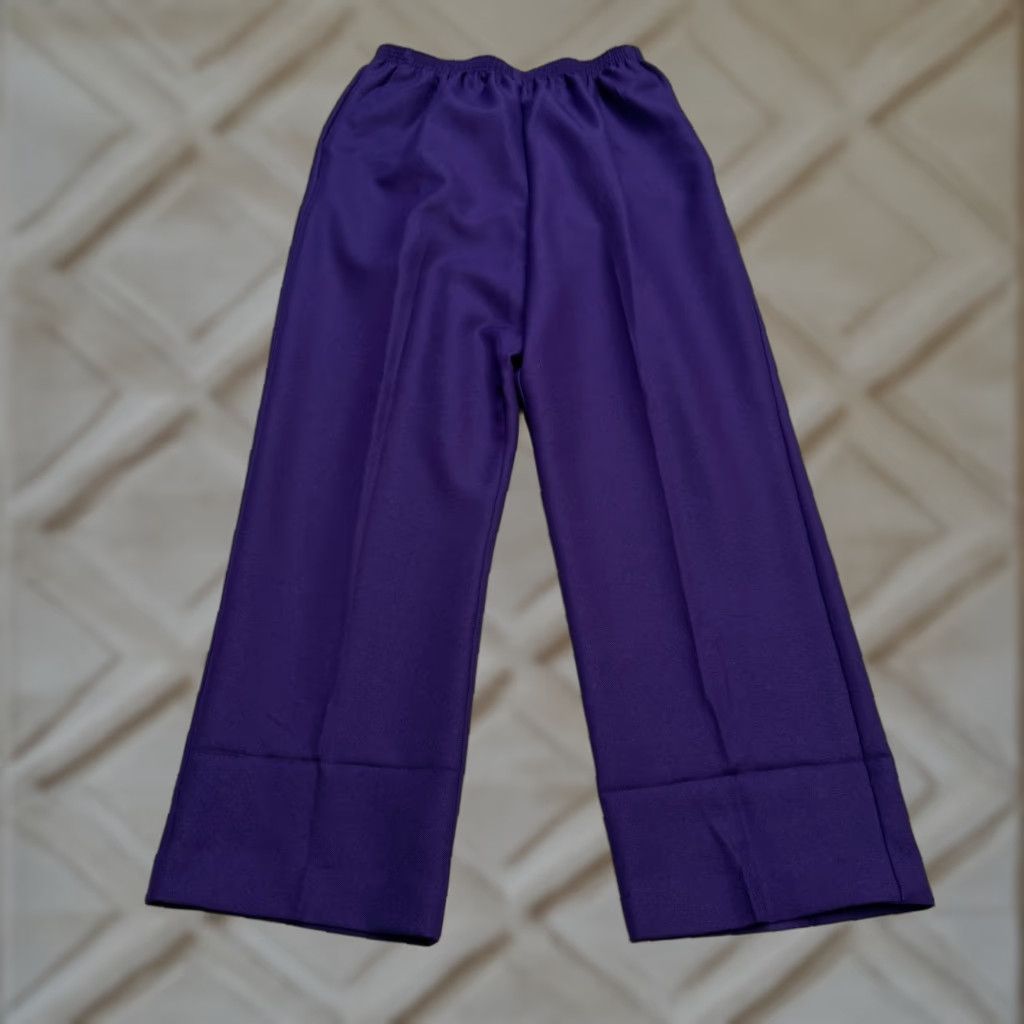 Vintage Alfred Dunner Pants Dress Stretch Elastic Waist Pull On 14 Navy Blue Women Size 36" / US 14 / IT 50 - 1 Thumbnail