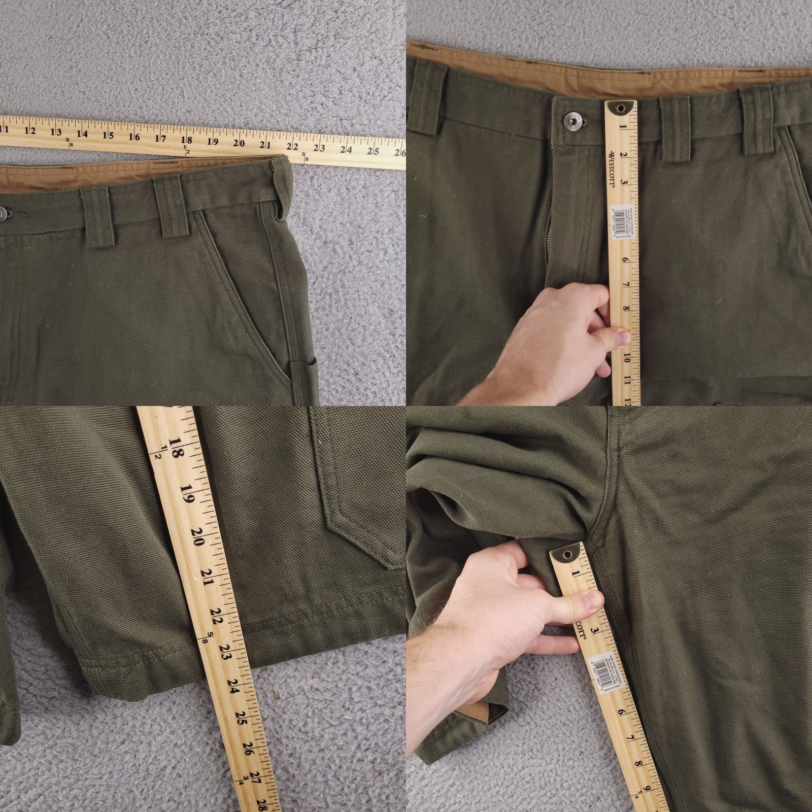 Vintage Duluth Cargo Shorts Mens 44 Green Canvas Cotton THICK Heavyweight Rugged Workwear Pockets Regular Size US 44 / EU 60 - 8 Thumbnail
