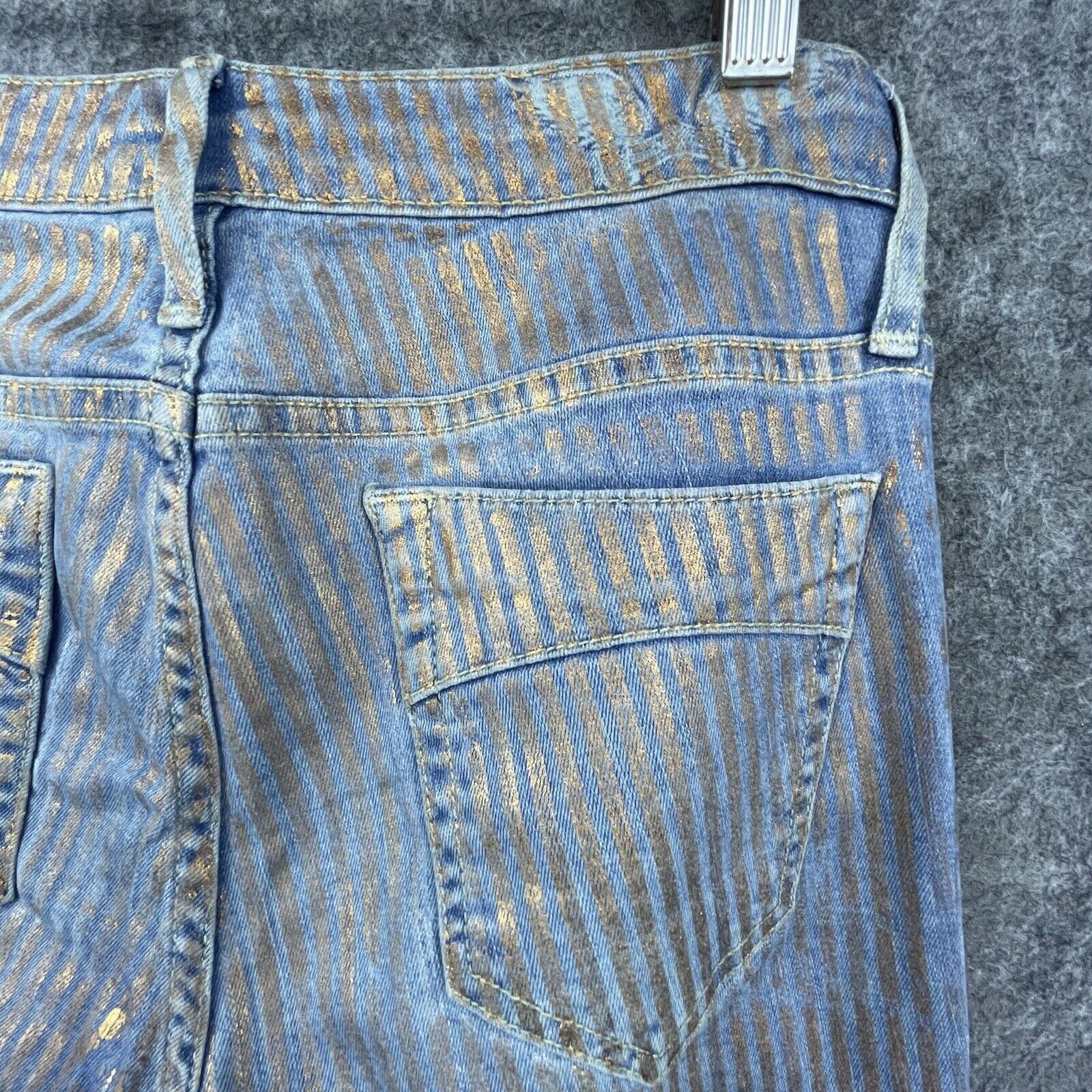 Robins Jeans Robins Jean Womens 27 Gold Foil Jane Metallic Angel Wings Size 27" / US 4 / IT 40 - 5 Thumbnail