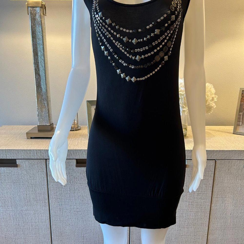 Bcbgmaxazria BCBG Maxazria Black Jersey Tunic Dress Size S / US 4 / IT 40 - 4 Thumbnail