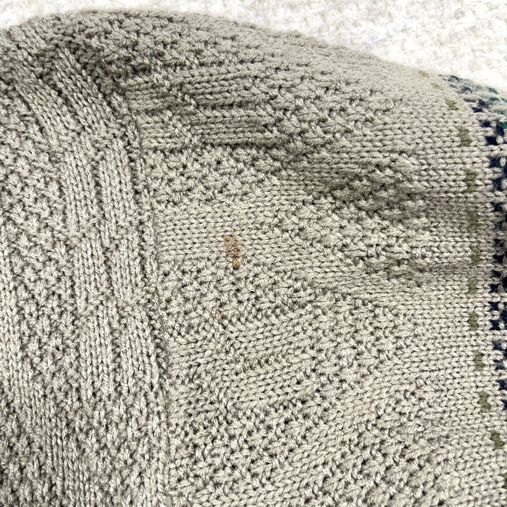 Jantzen VINTAGE Grandpa Sweater Men Large Tan Cable Knit Geometric Crewneck Textured 90s Size US L / EU 52-54 / 3 - 5 Thumbnail