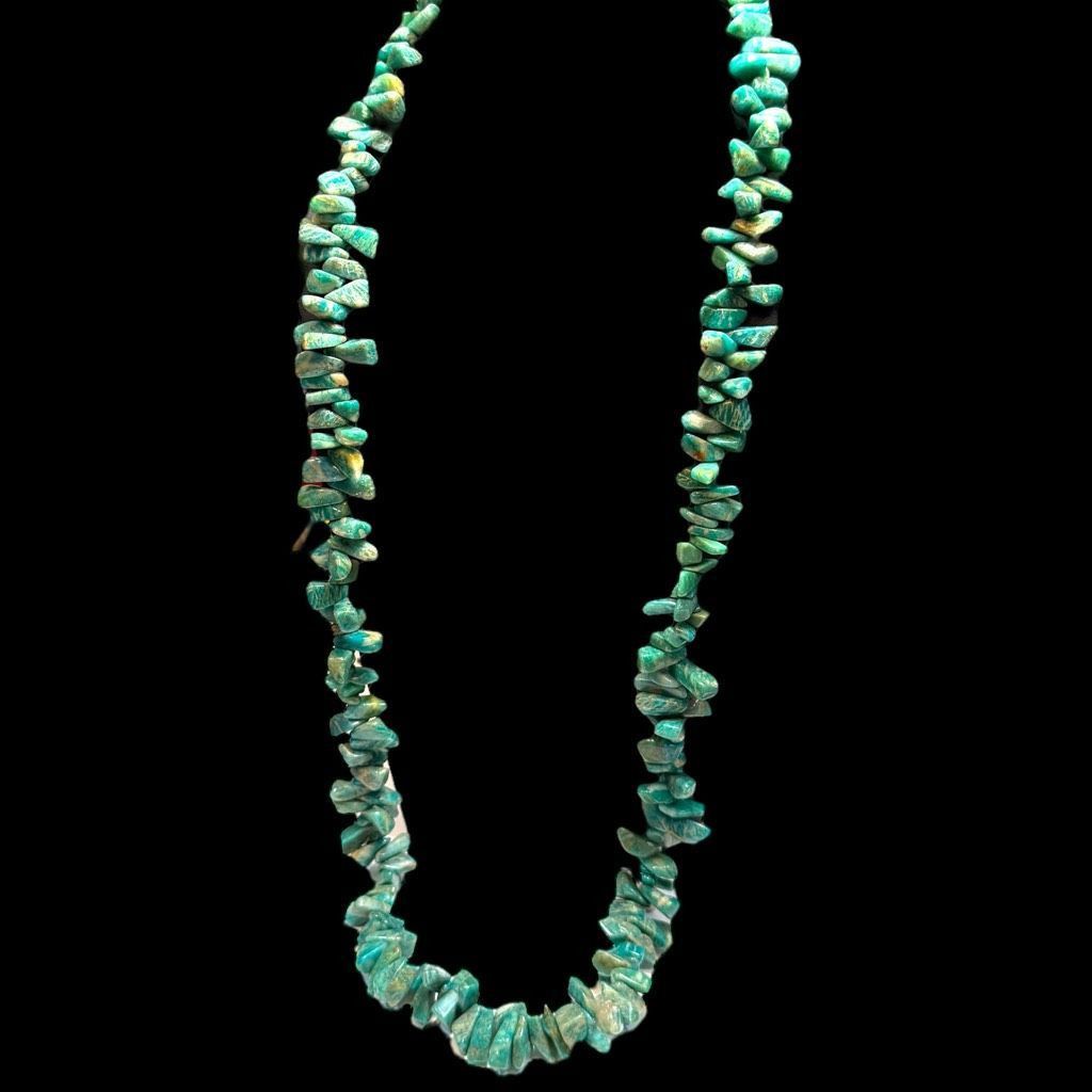 Vintage AMAZONITE Vintage Gemstone Long Green Blue Genuine Stone Nec Size ONE SIZE - 1 Thumbnail