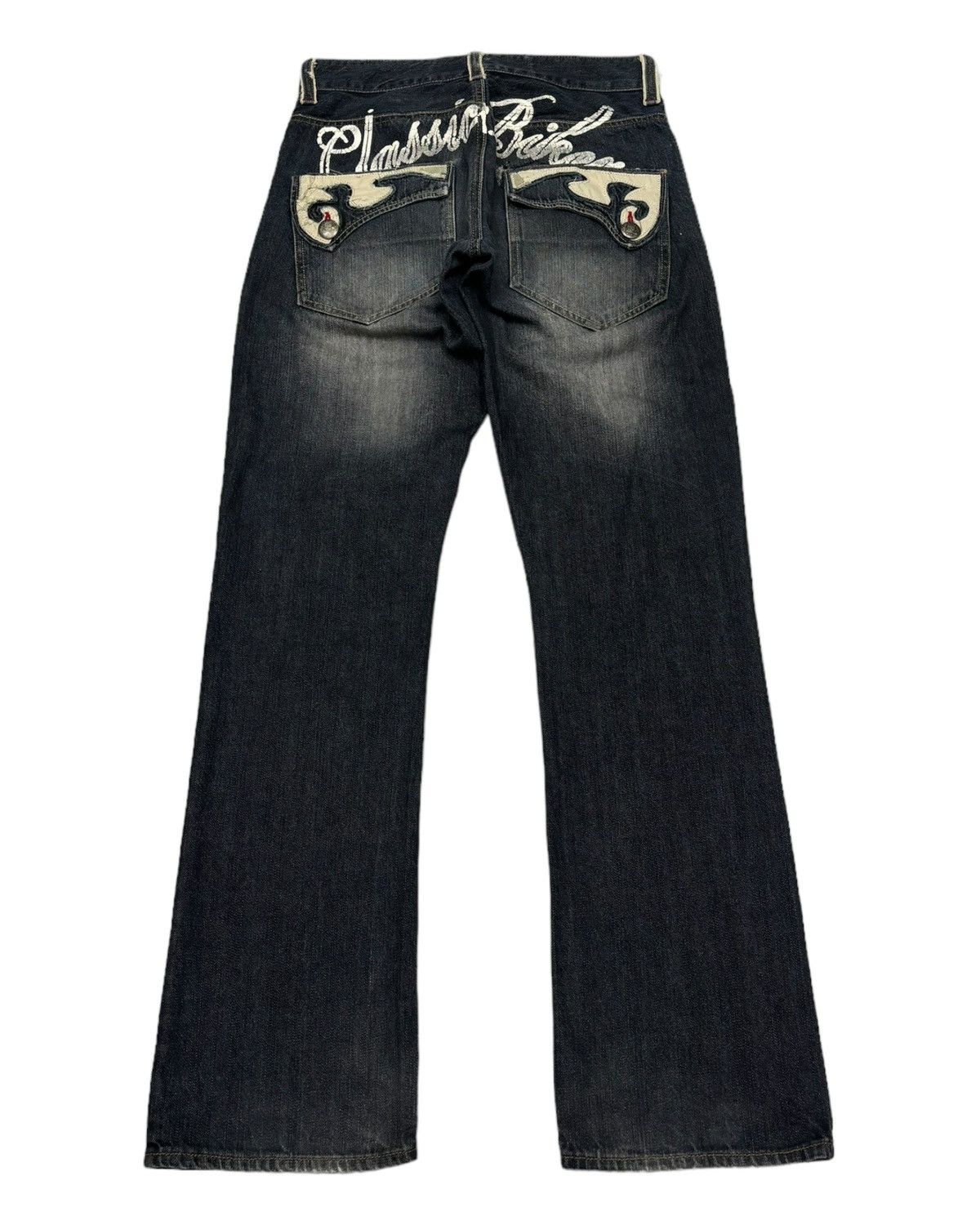 If Six Was Nine 🔥JACK SERIKA SKULL BONES FLARE JEANS DISTRESSED Size US 30 / EU 46 - 1 Thumbnail