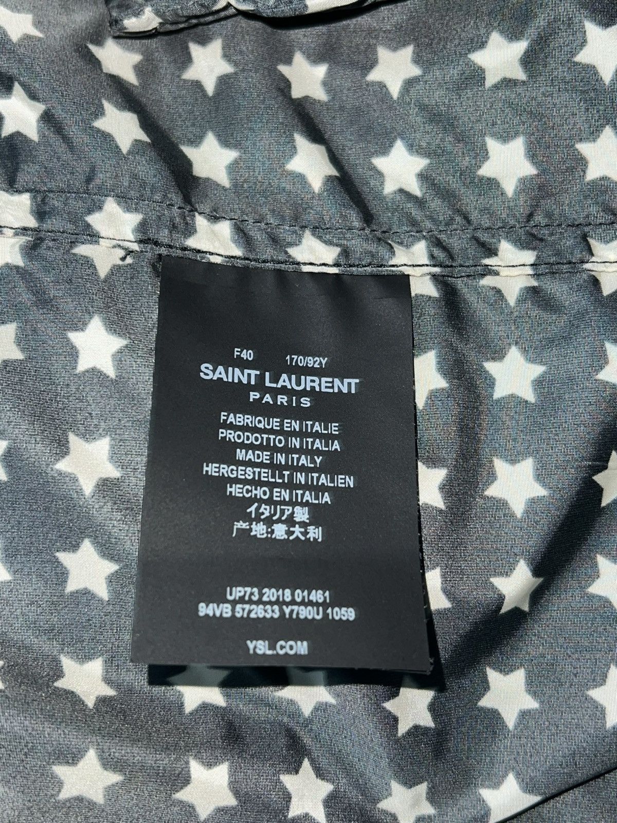 Saint Laurent Paris Star print windbreaker Size US S / EU 44-46 / 1 - 8 Thumbnail