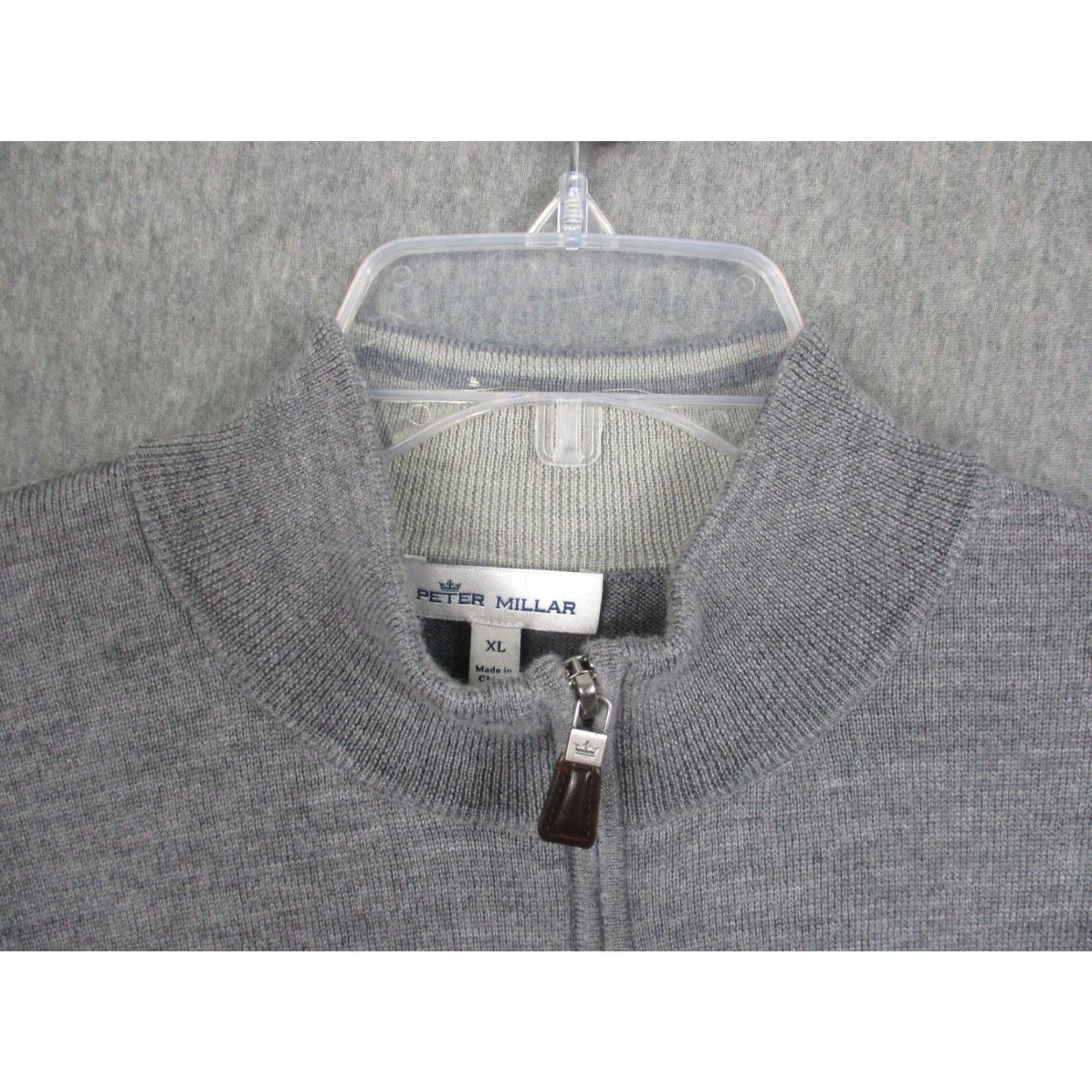 Peter Millar Peter Millar Sweater Mens XL Gray 1/4 Zip Mock Neck Wool Silk Logo Knit Pullover Size US XL / EU 56 / 4 - 3 Thumbnail