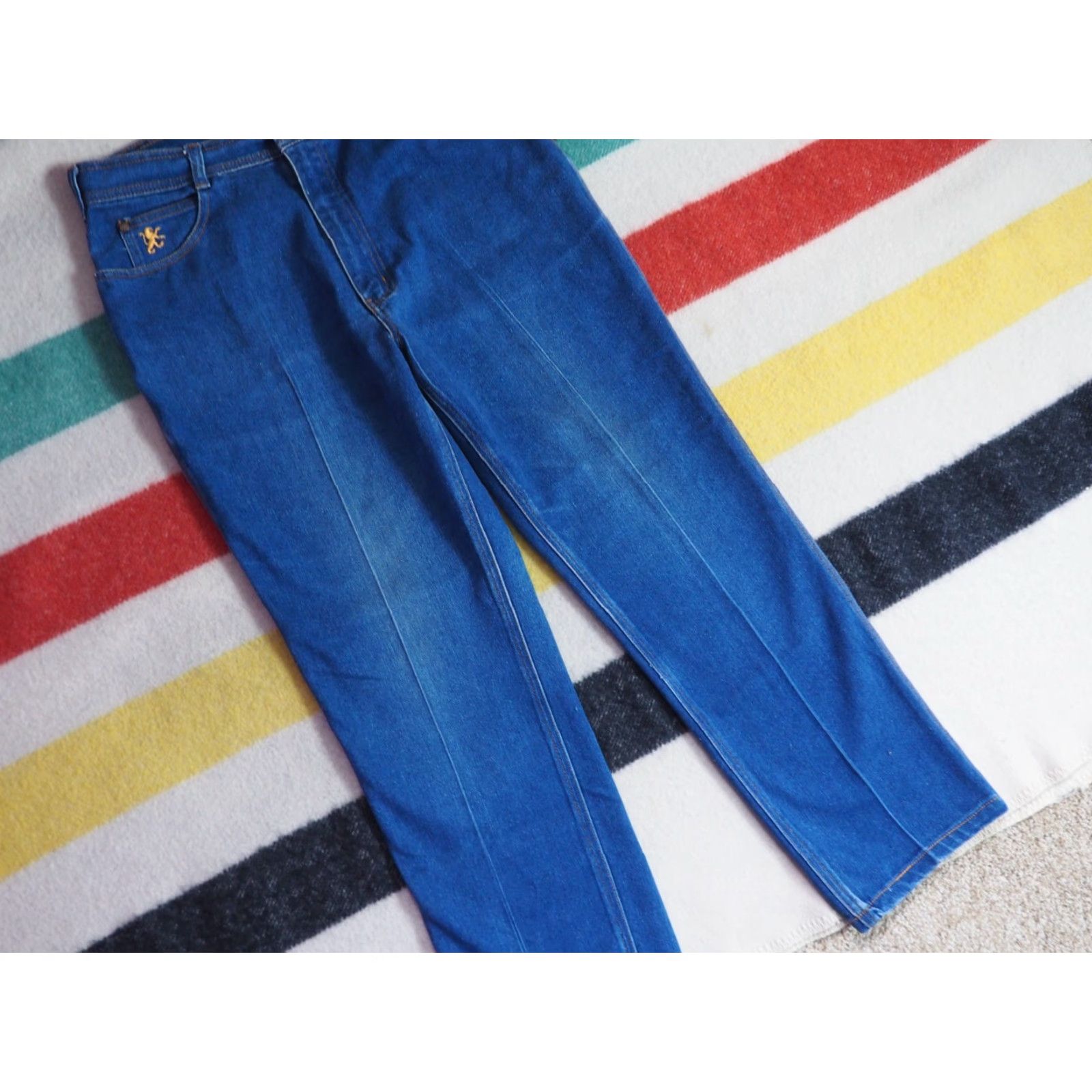 Denime VINTAGE Braxton Denim Jeans Western Rodeo Blue 32x27 Womens 80s 90s Stretch Retro Look Size 24" / US 00 / IT 34 - 7 Thumbnail