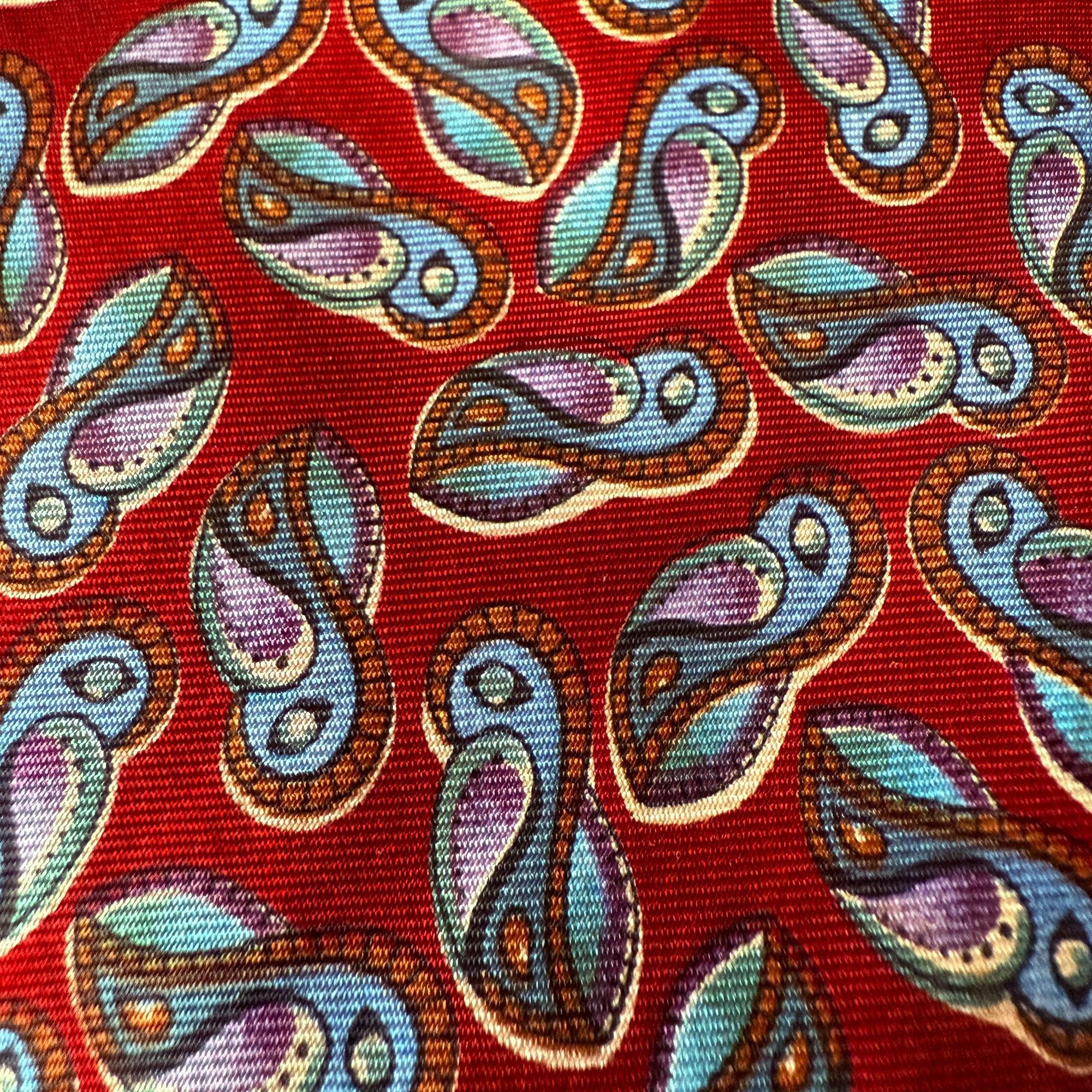 Christian Dior Monsieur Vintage Christian Dior Monsieur Red Paisley All Silk Tie Mad Size ONE SIZE - 7 Thumbnail