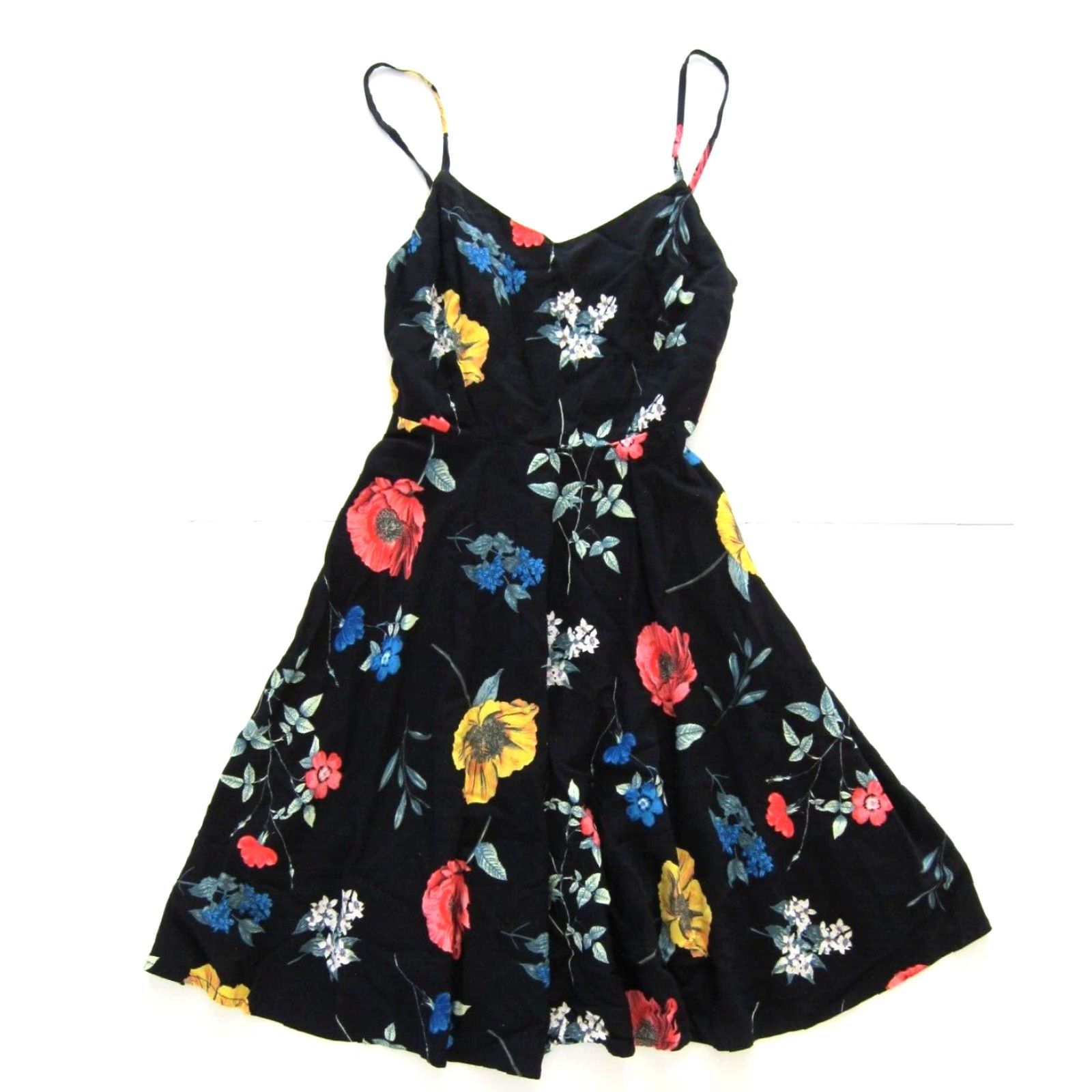 Old Navy Old Navy Floral Slip Tank Sun Dress XS Women Black Green Yellow  Pink Floral Patterns 100% Rayon Swing Dress XS Women | Grailed