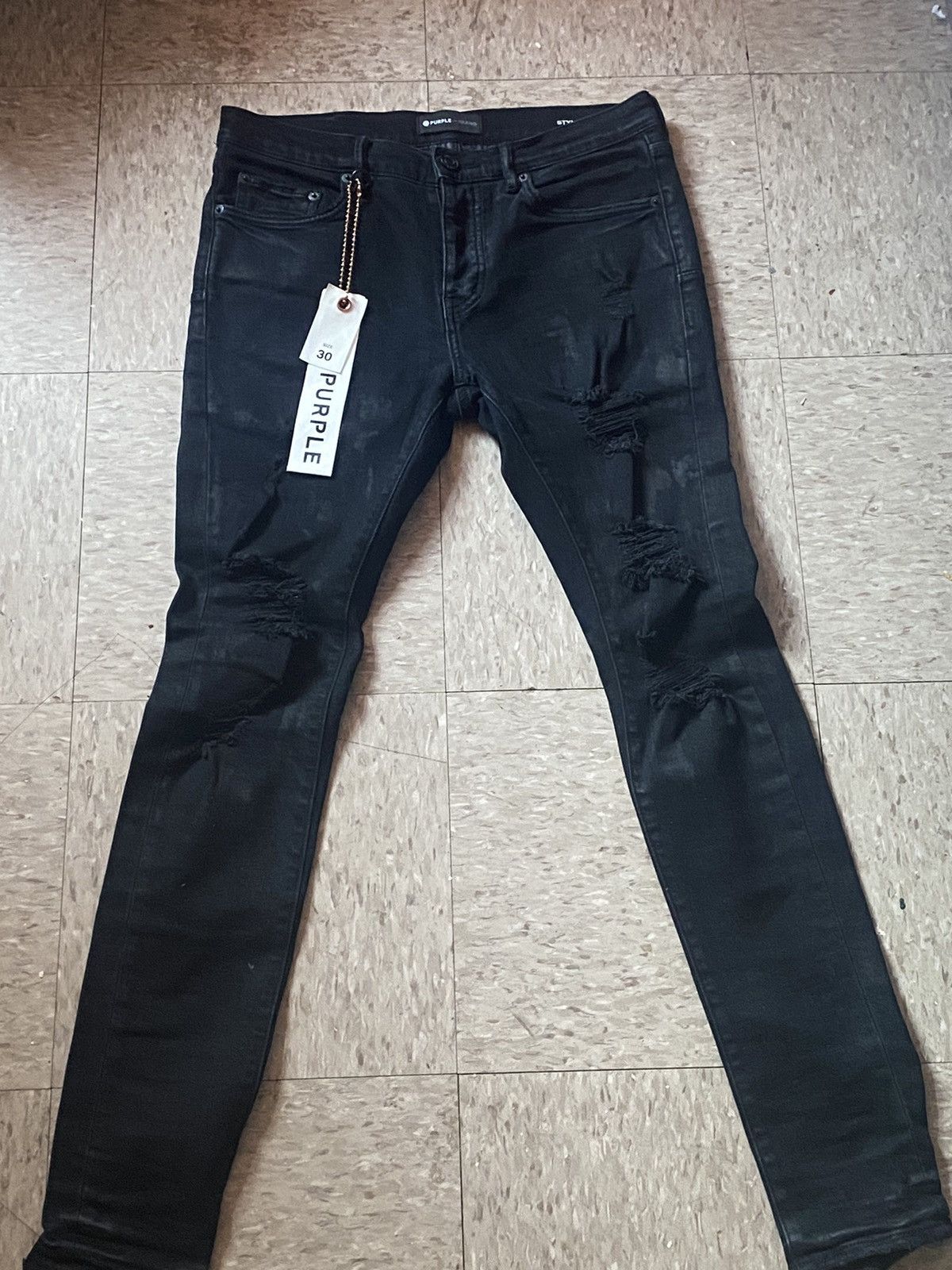 Purple Brand Purple Jeans P001 Black Oil Spill Size US 30 / EU 46 - 1 Thumbnail