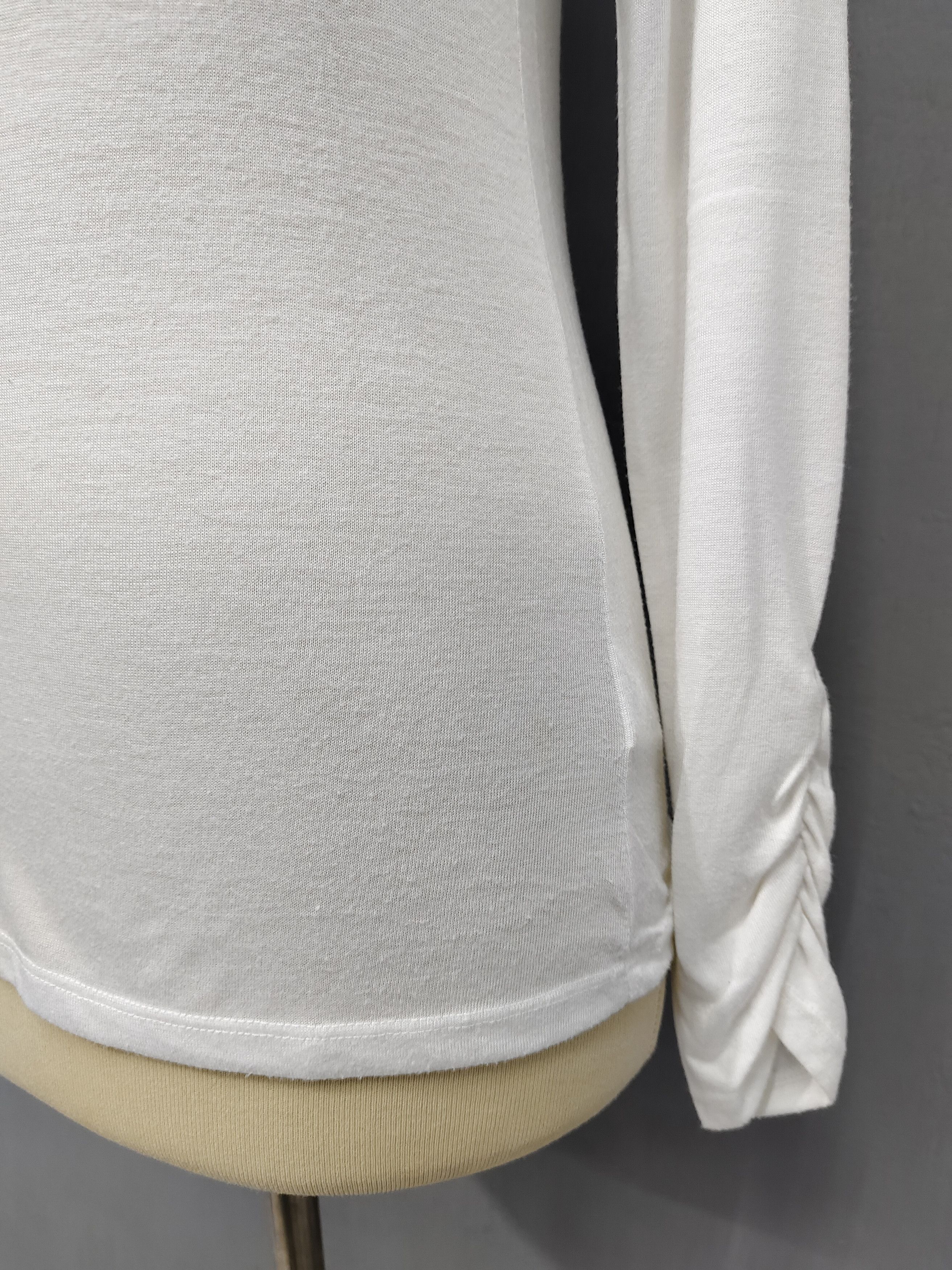 Japanese Brand GROVE🇯🇵 Gold Trim Scoop Neck Rayon Blend Long Sleeve Size M / US 6-8 / IT 42-44 - 4 Thumbnail