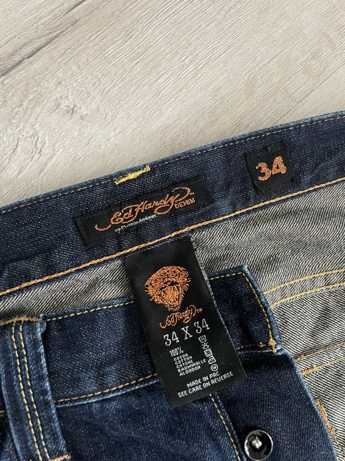 Ed Hardy Y2k Vintag Ed Hardy by Christian Audigier Jeans Washed Denim Size US 34 / EU 50 - 8 Thumbnail